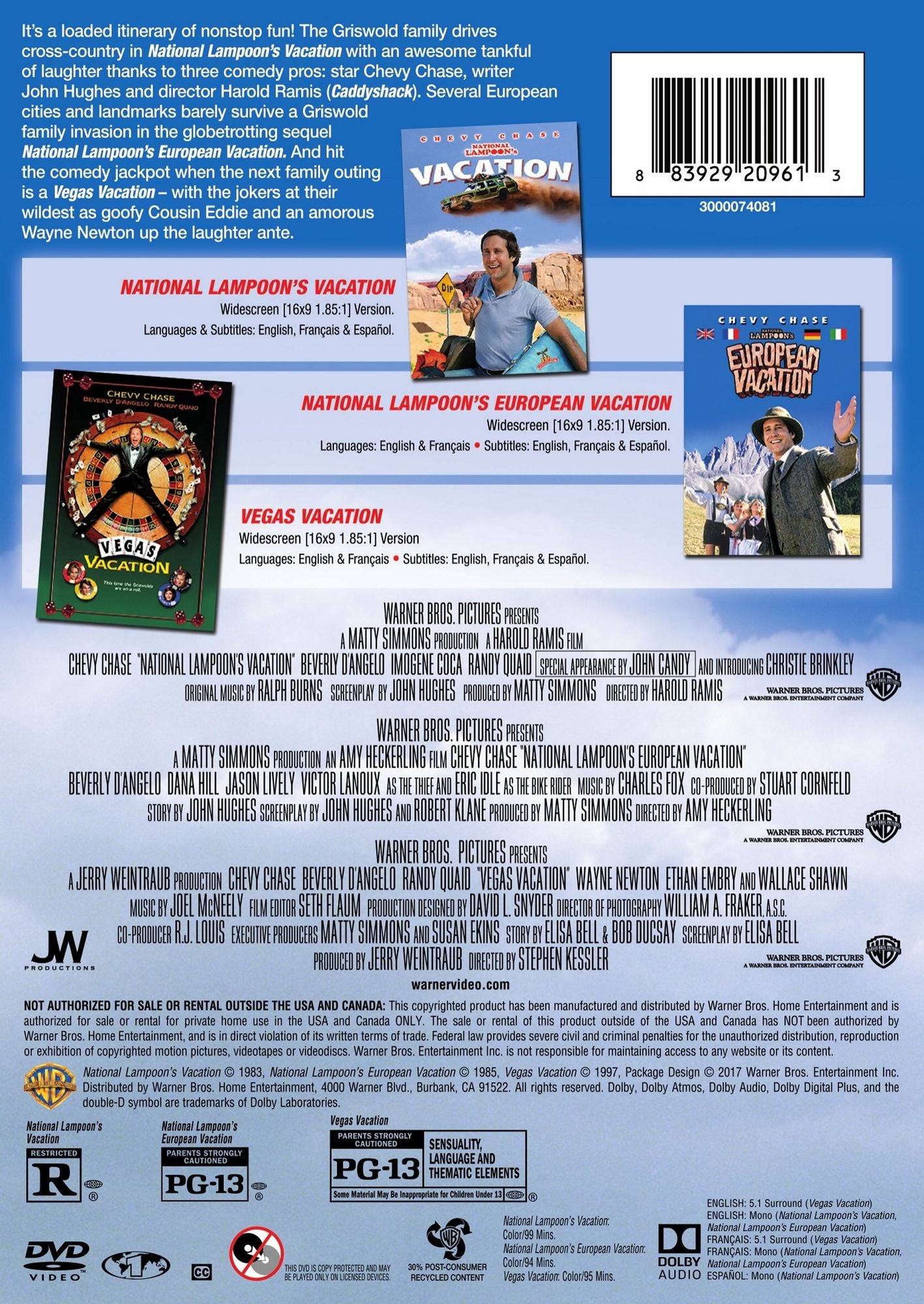 National Lampoon's Vacation 3-Movie Collection [3 Discs]