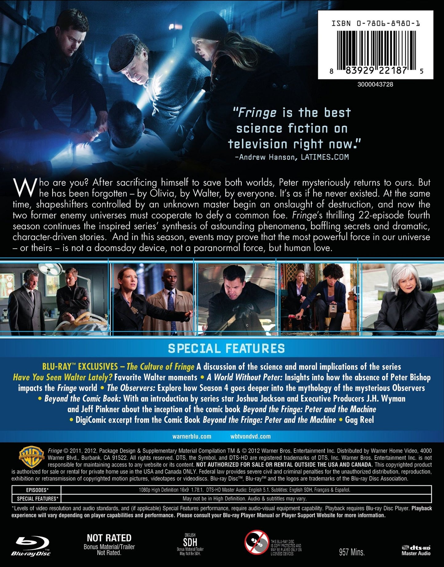Fringe: The Complete Fourth Season [4 Discs] [Includes Digital Copy] [UltraViolet] [Blu-ray]
