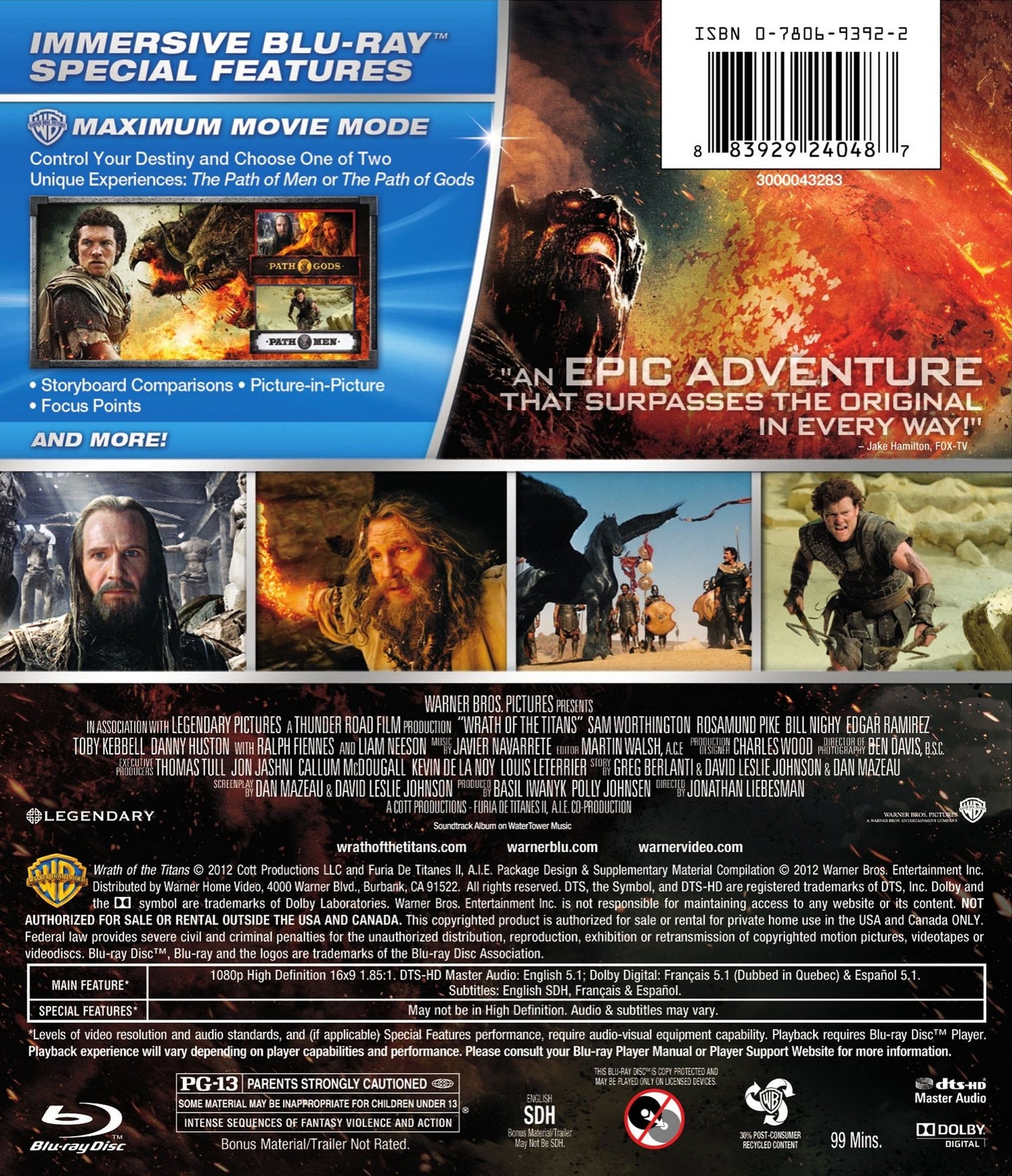 Wrath of the Titans [2 Discs] [Includes Digital Copy] [Blu-ray/DVD]