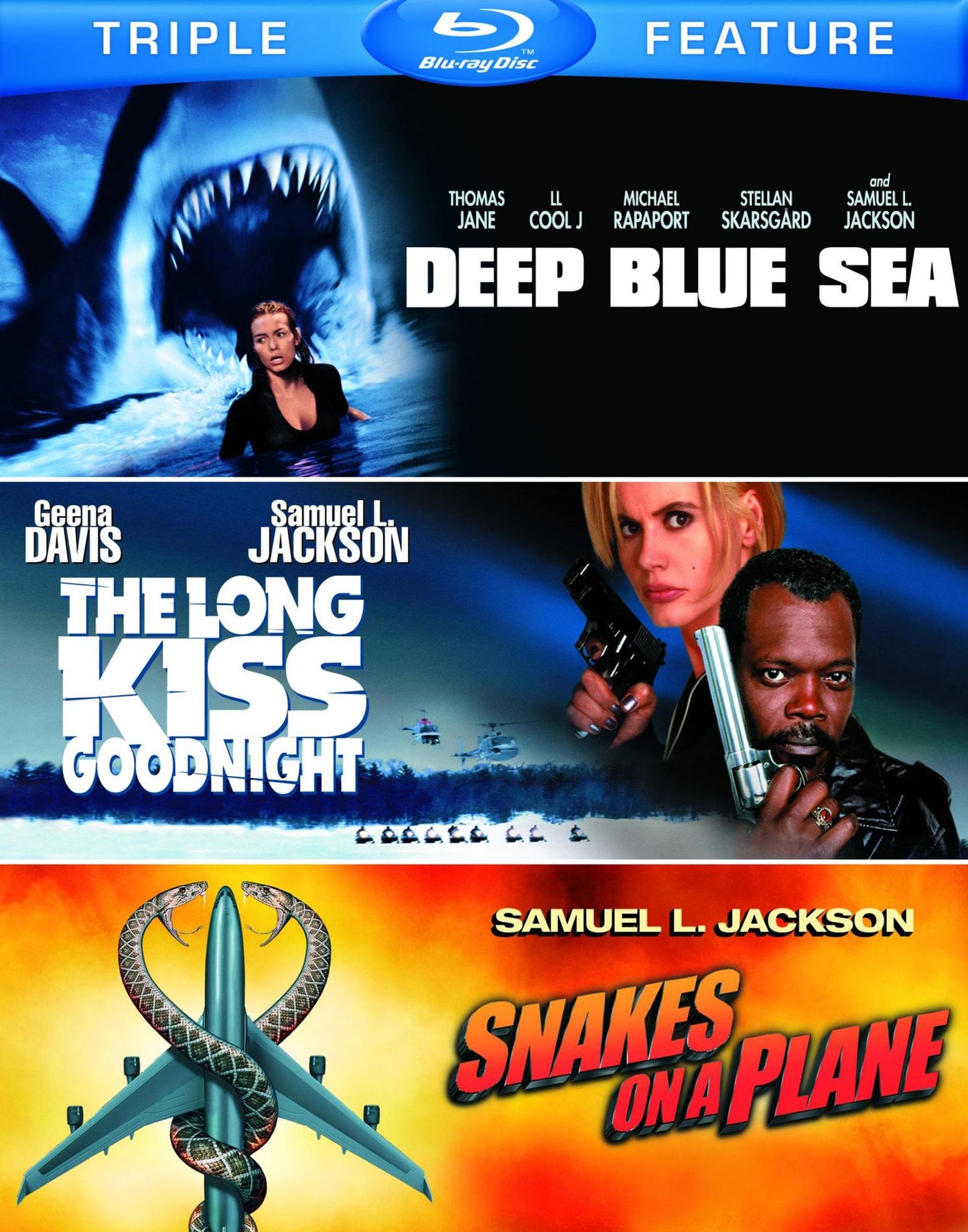 Deep Blue Sea/The Long Kiss Goodnight/Snakes on a Plane [3 Discs] [Blu-ray]