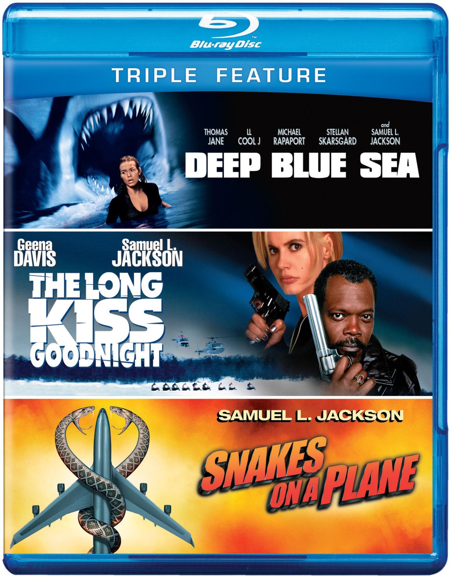 Deep Blue Sea/The Long Kiss Goodnight/Snakes on a Plane [3 Discs] [Blu-ray]