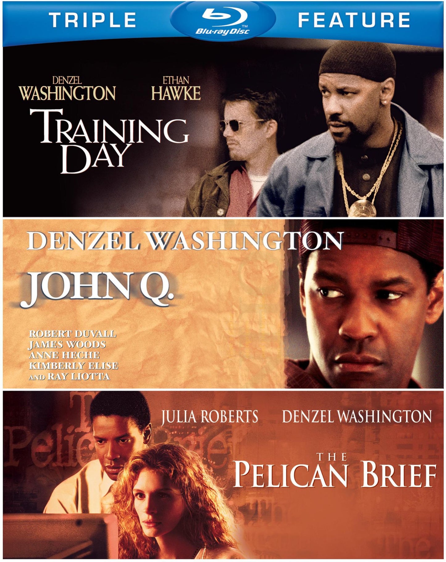 John Q./The Pelican Brief/Training Day [3 Discs] [Blu-ray]