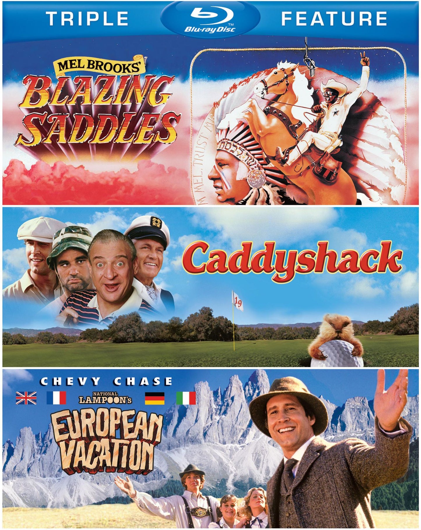 Blazing Saddles/Caddyshack/National Lampoon's European Vacation [3 Discs] [Blu-ray]