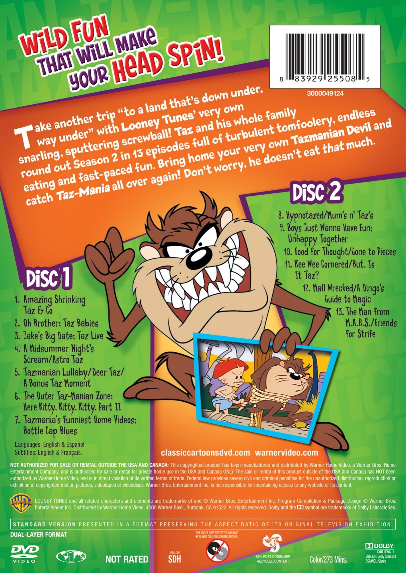 Taz-mania: Who Let The Taz Out Season One Part Two