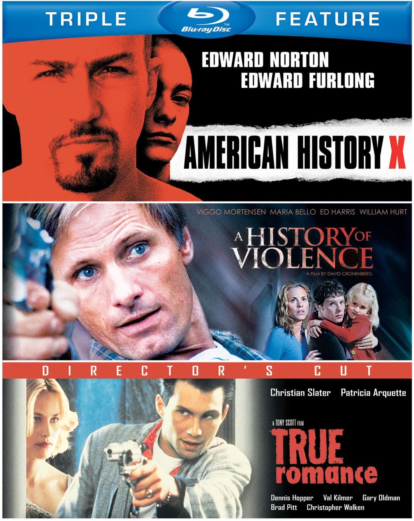American History X/A History of Violence/True Romance [3 Discs] [Blu-ray]