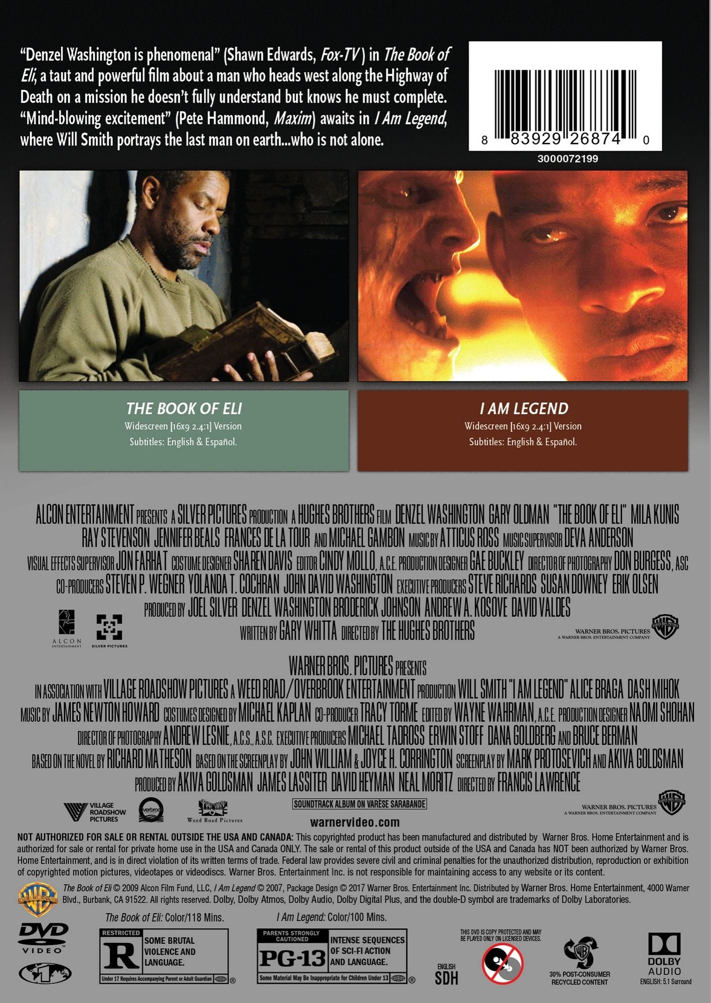The Book of Eli/I Am Legend [2 Discs]