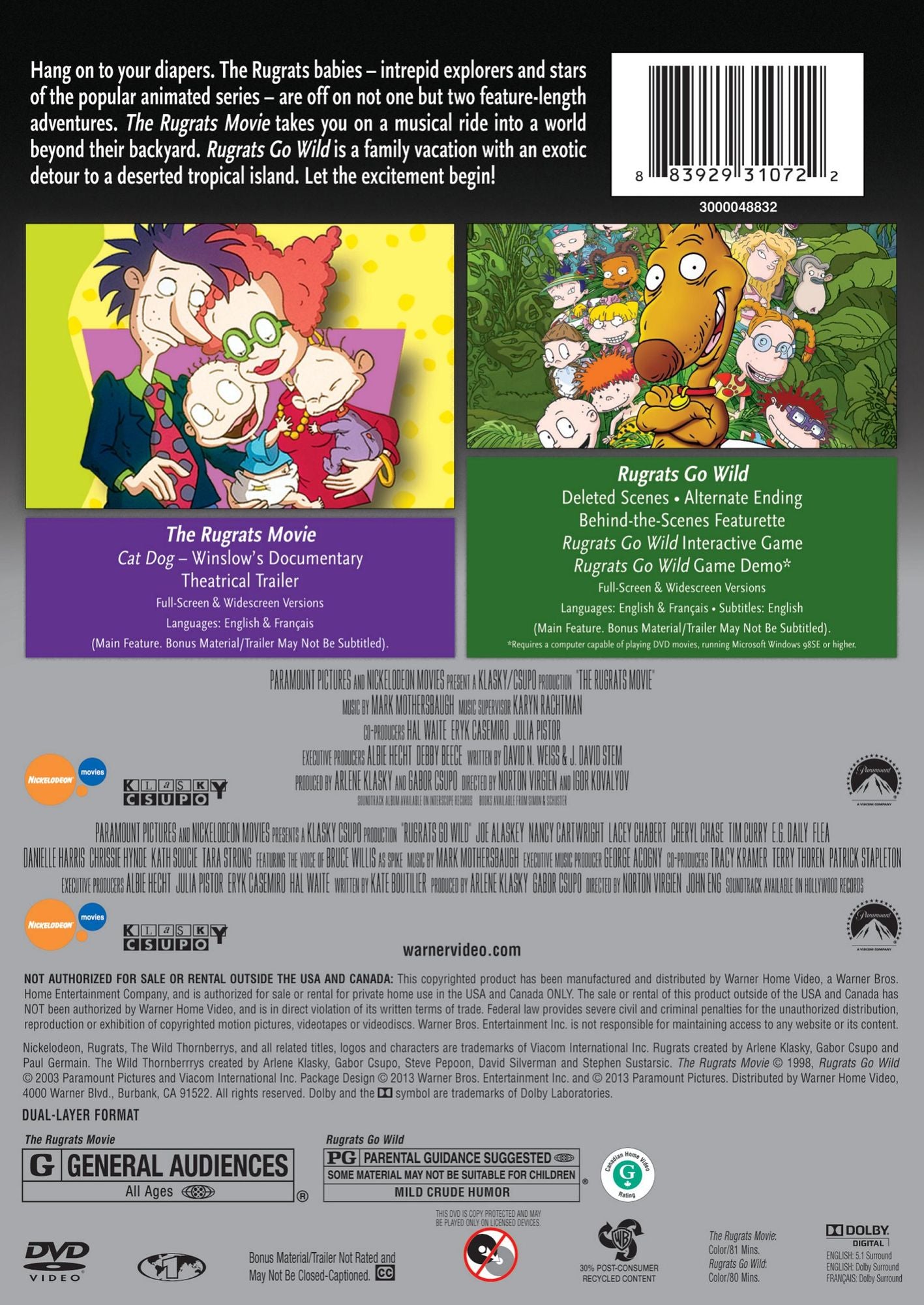 The Rugrats the Movie/Rugrats Go Wild