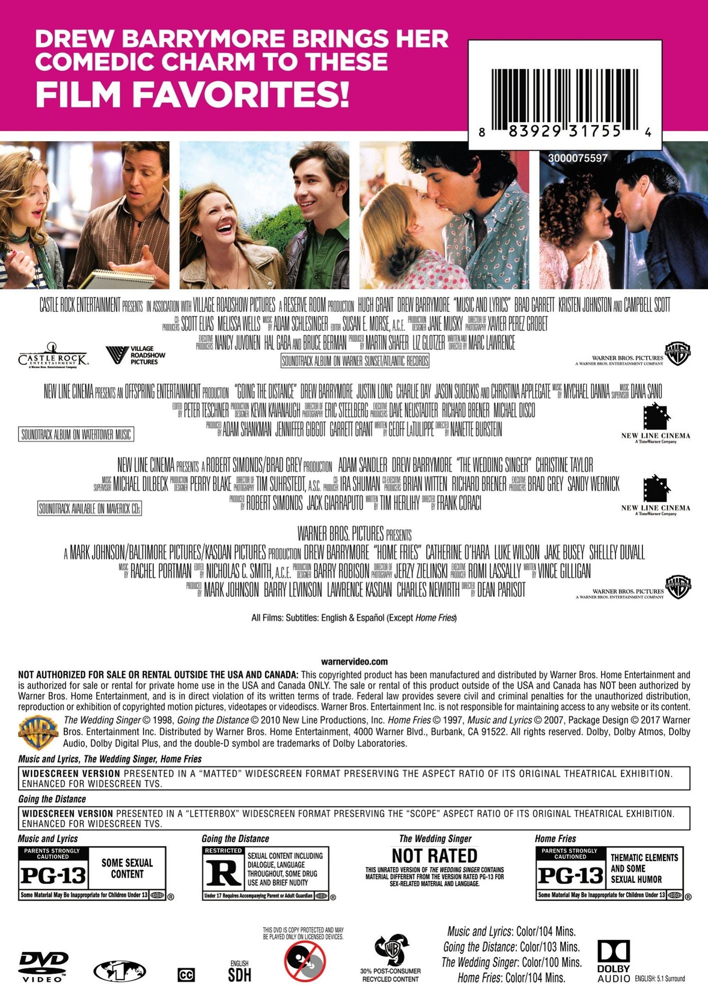 Drew Barrymore: 4 Film Favorites [4 Discs]