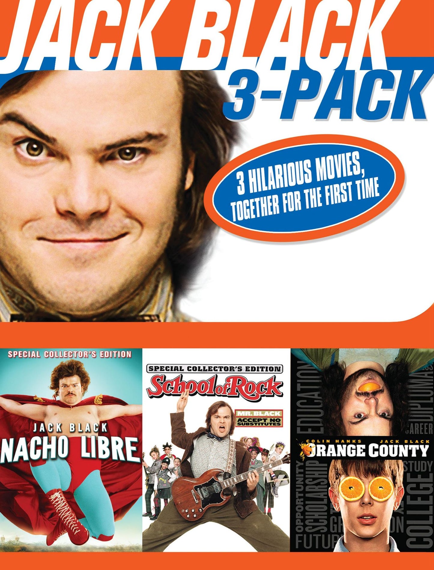 Jack Black 3-Pack: Nacho Libre/School of Rock/Orange County [3 Discs]