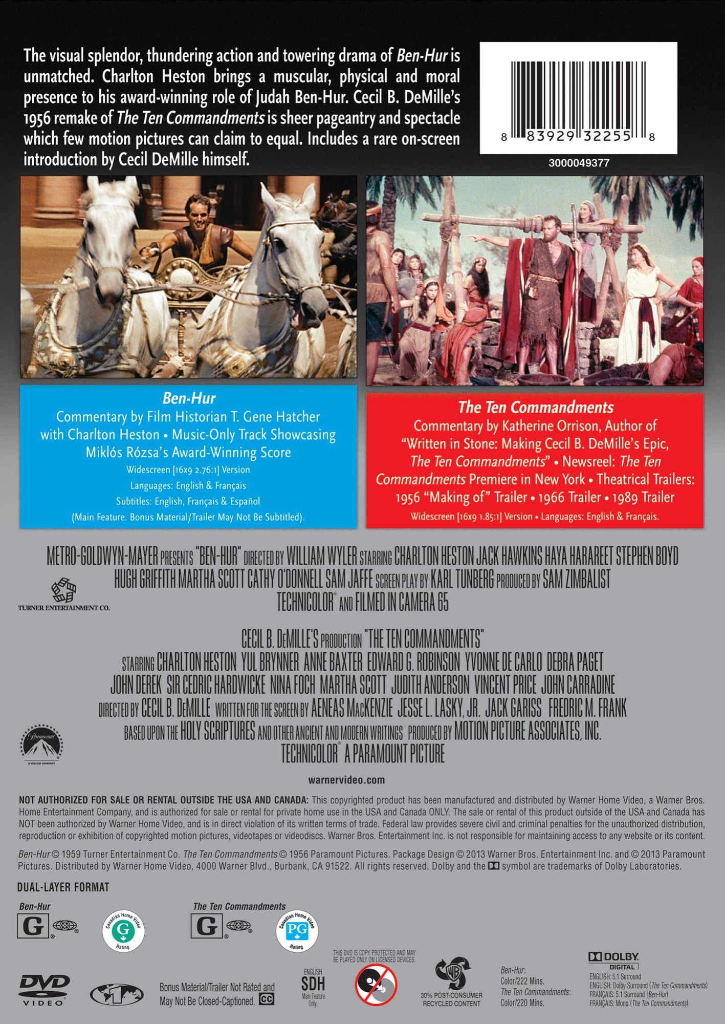Ben Hur/Ten Commandments