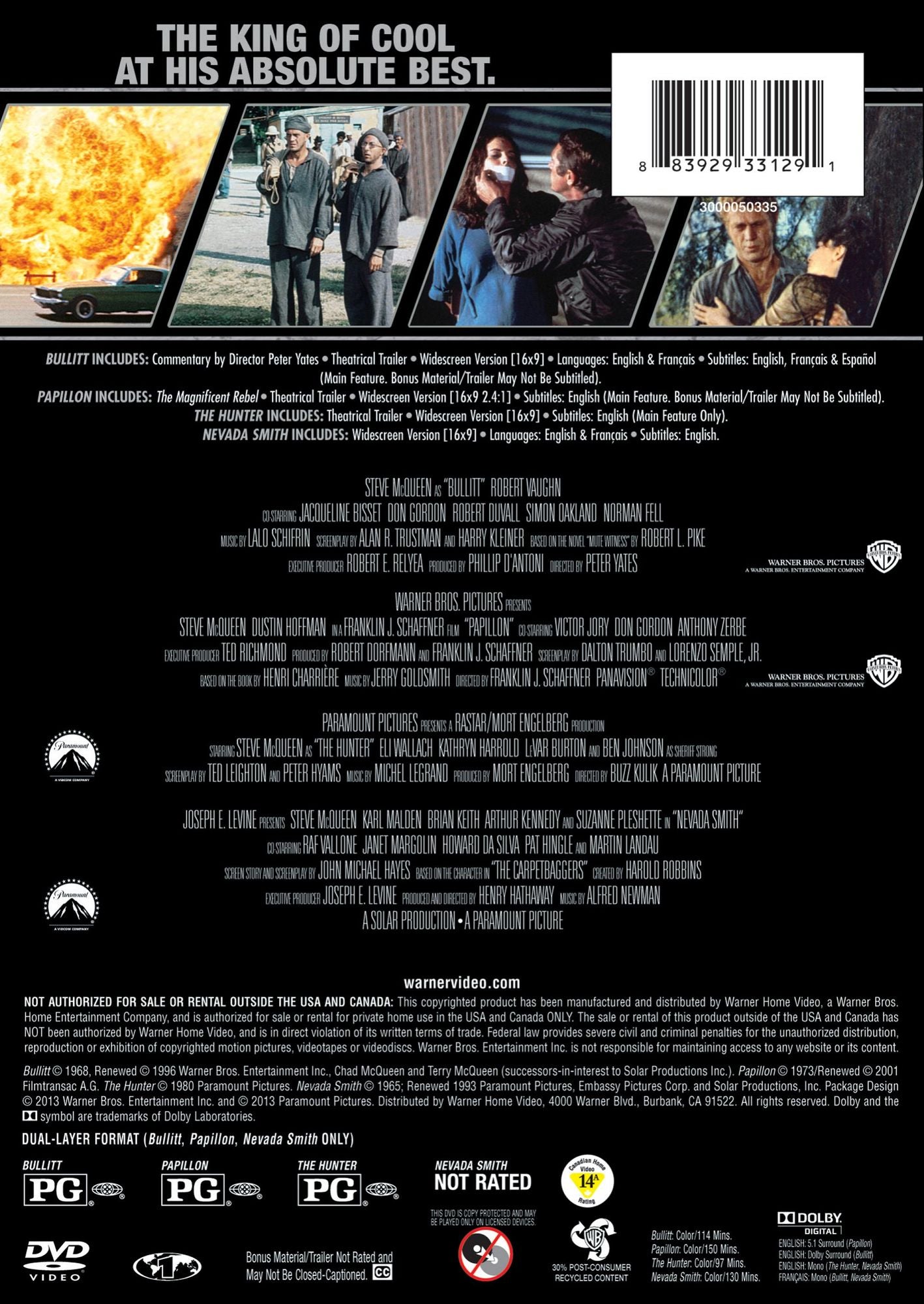 Steve McQueen: 4 Film Favorites [4 Discs]