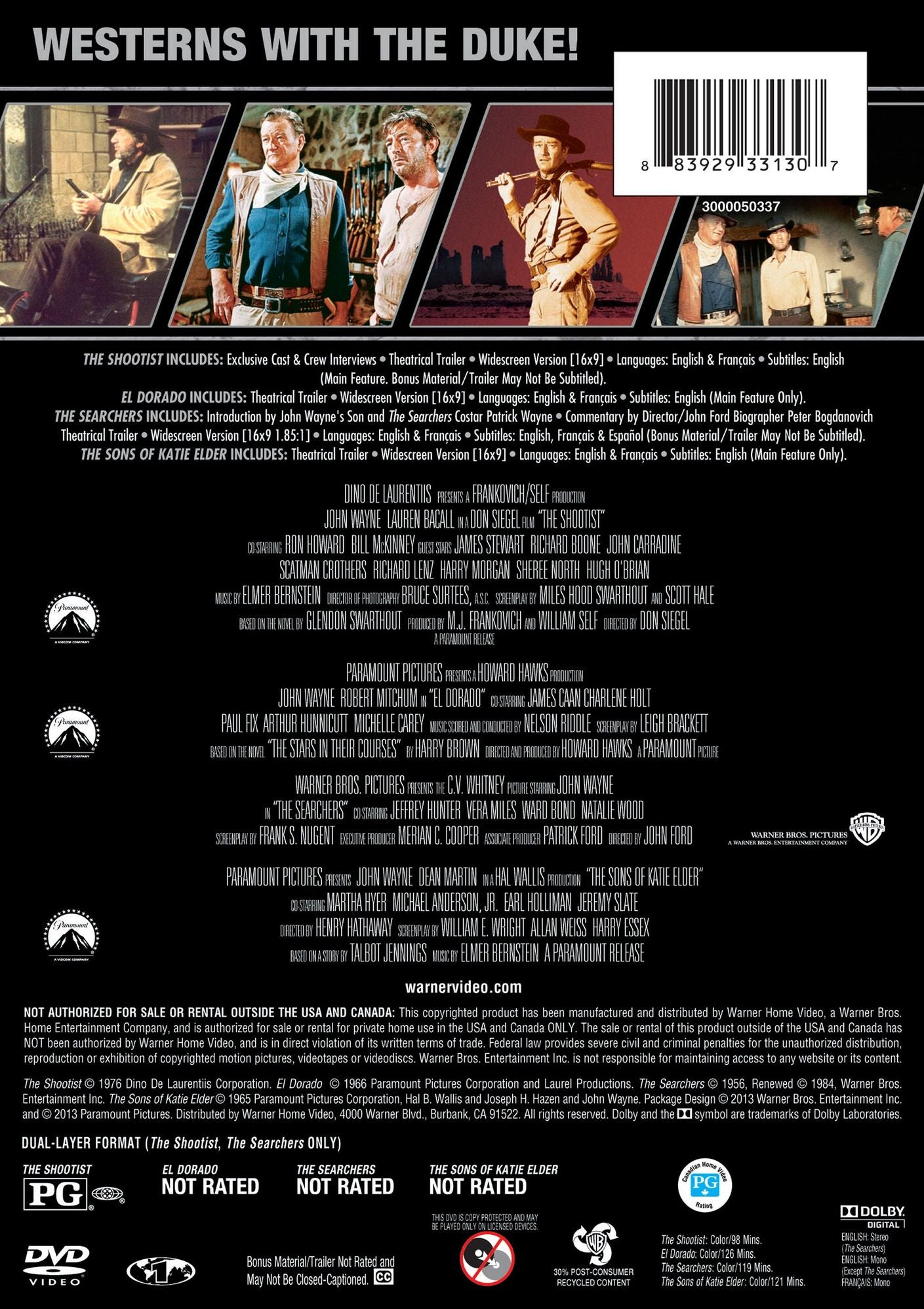 John Wayne: 4 Film Favorites [4 Discs]