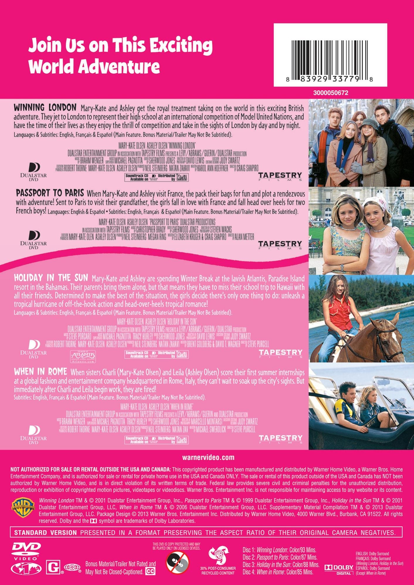 4 Kid Favorites: Mary-Kate & Ashley Travel the World [4 Discs]