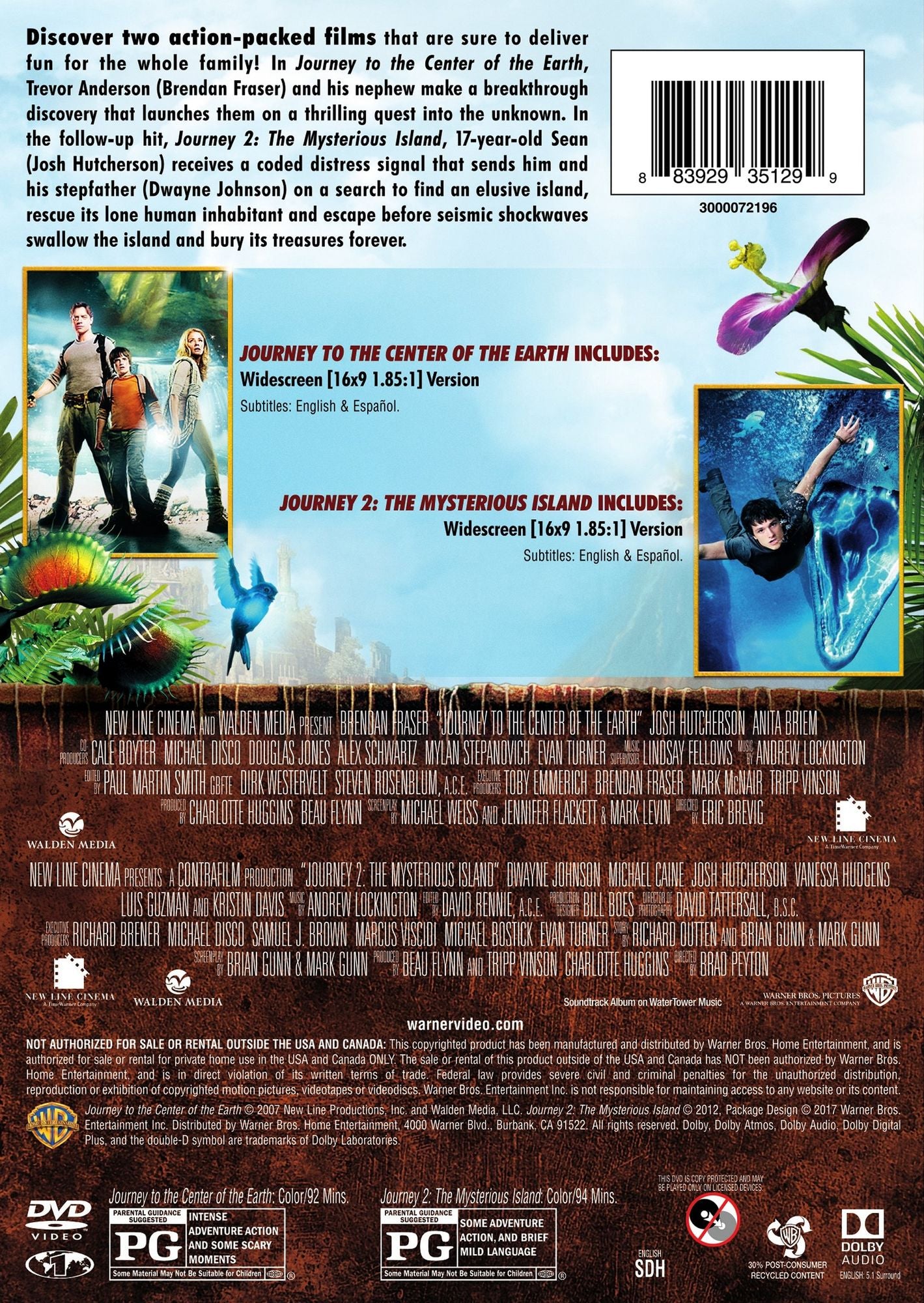 Journey To The Center Of The Earth/journey 2: The Mysterious Island