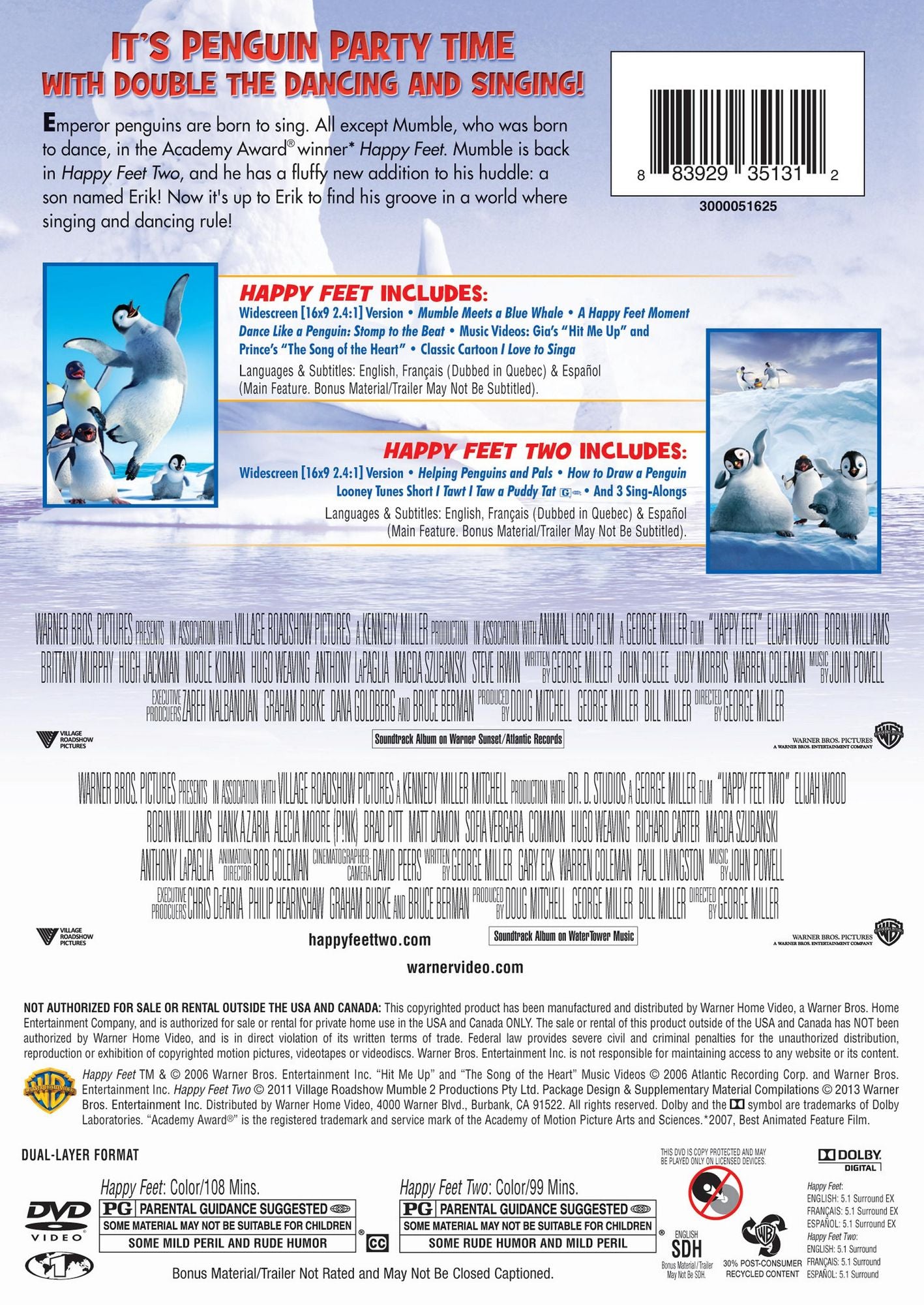 Happy Feet/Happy Feet Two [2 Discs]