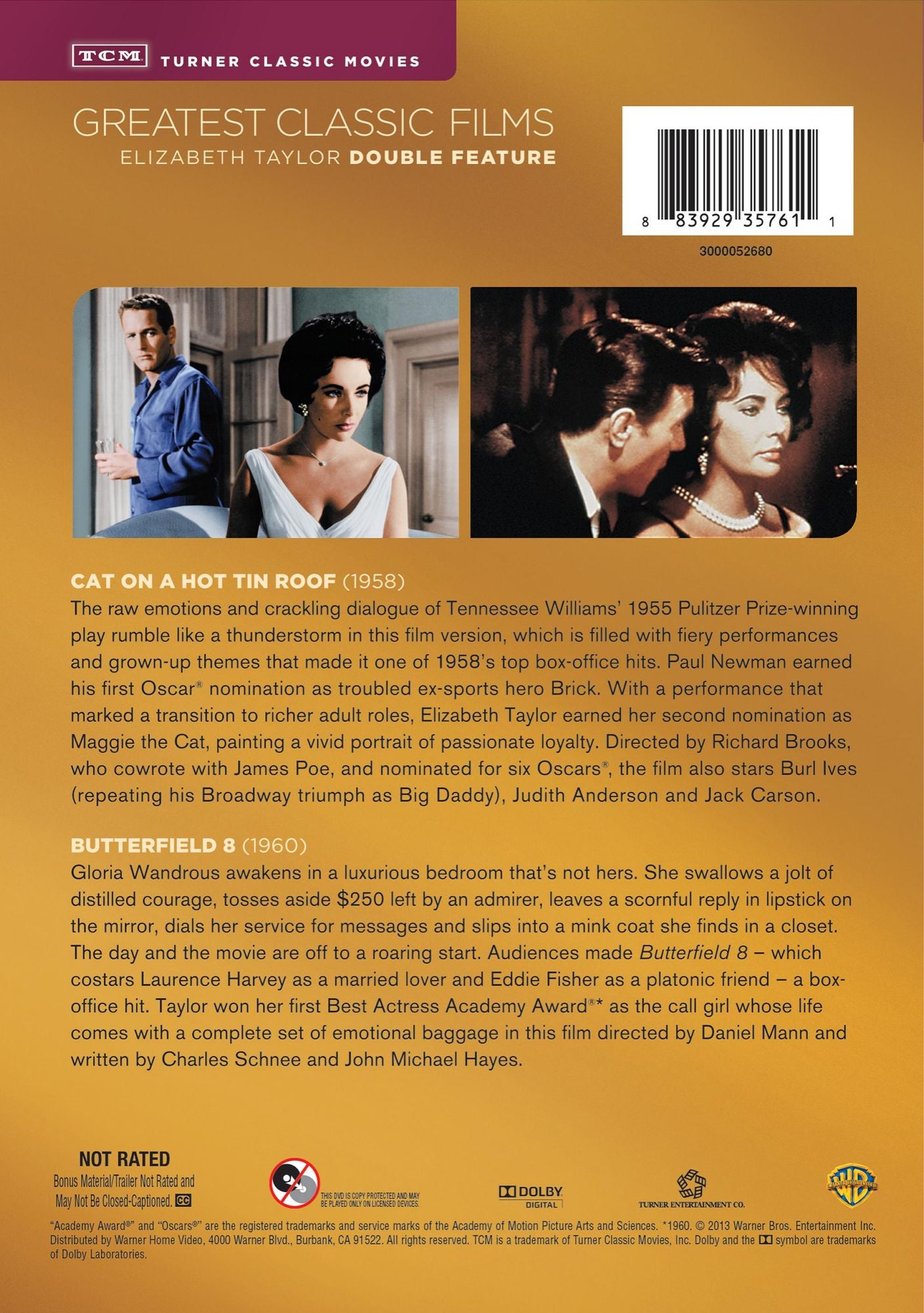 Tcm: Butterfield 8/Cat On A Hot Tin Roof