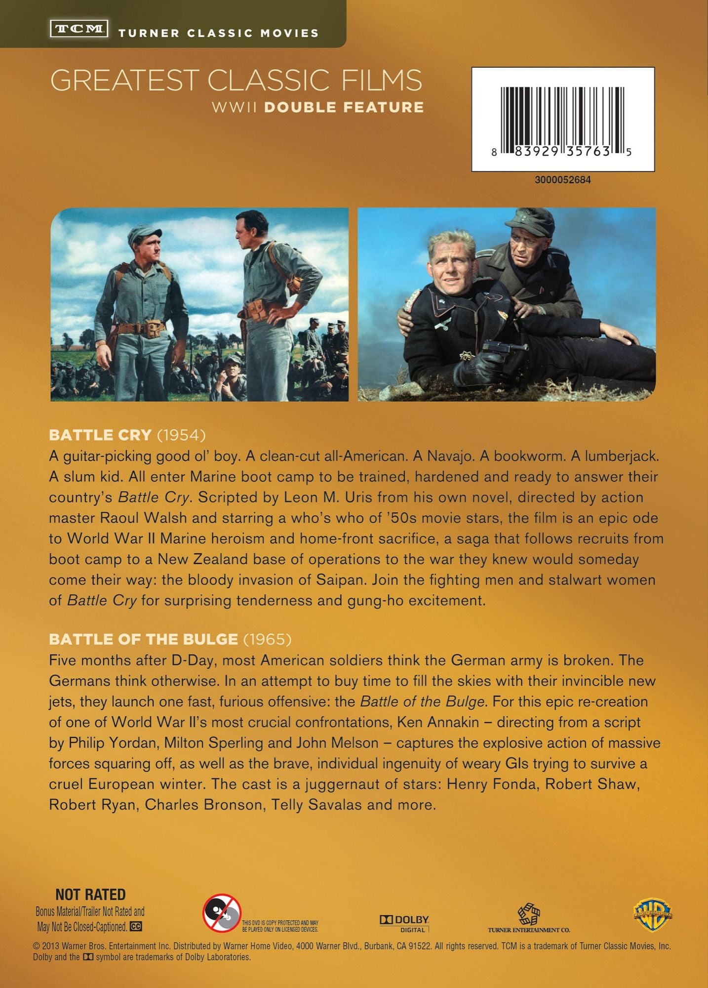 TCM Greatest Classic Films: WWII Double Feature - Battle Cry/Battle of the Bulge [2 Discs]
