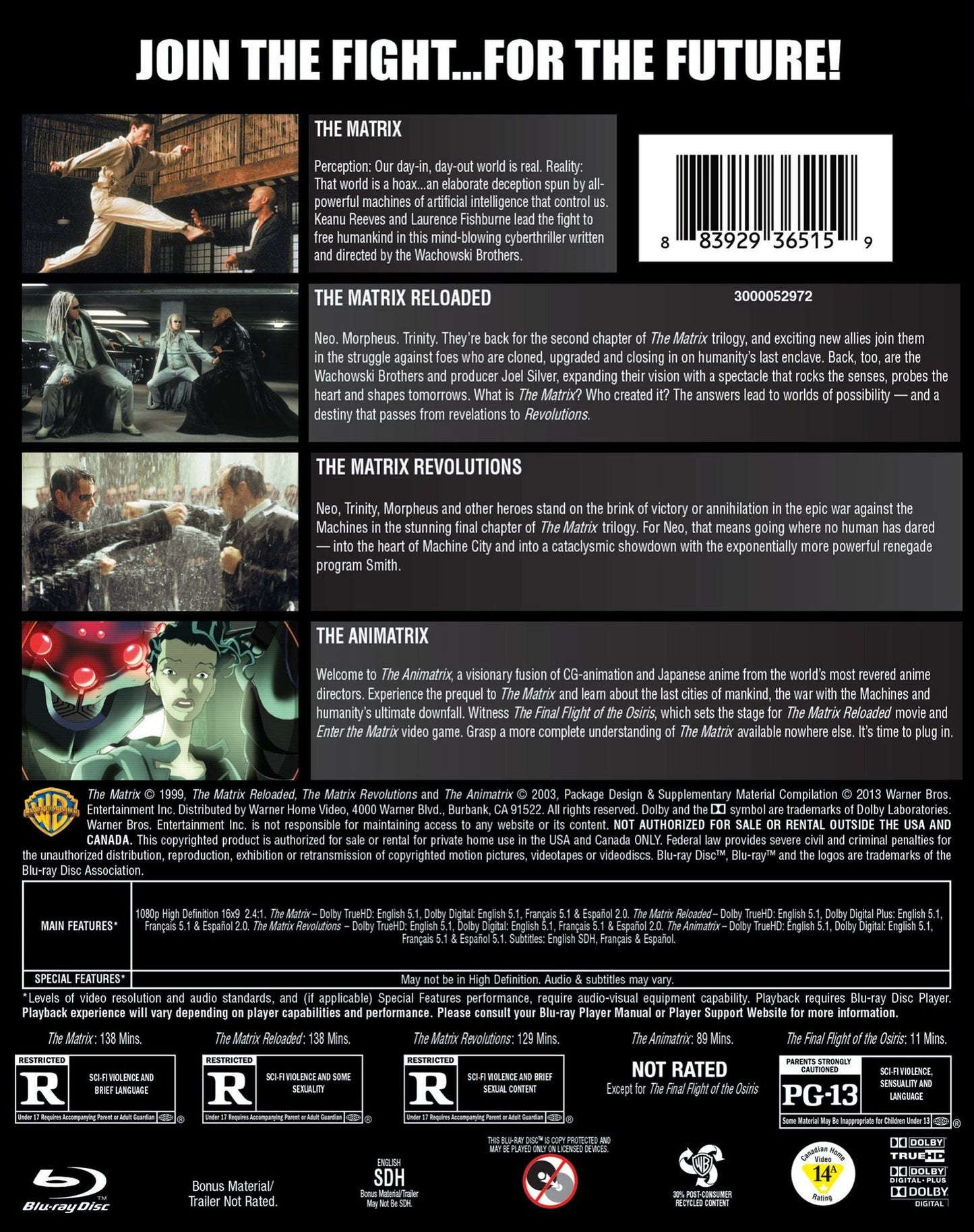 The Matrix Collection: 4 Film Favorites [4 Discs] [Blu-ray]