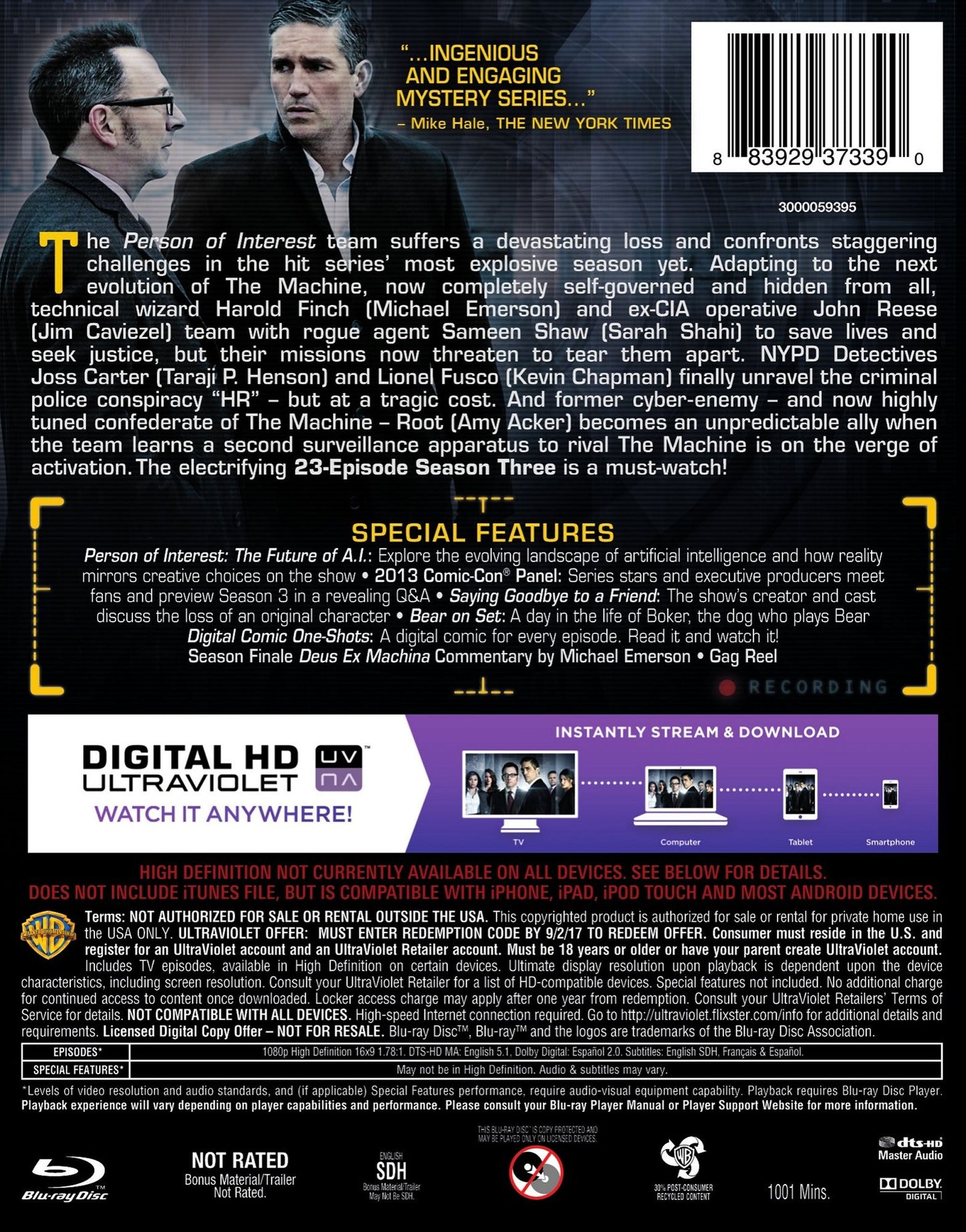 Person Of Interest: The Complete Third Season