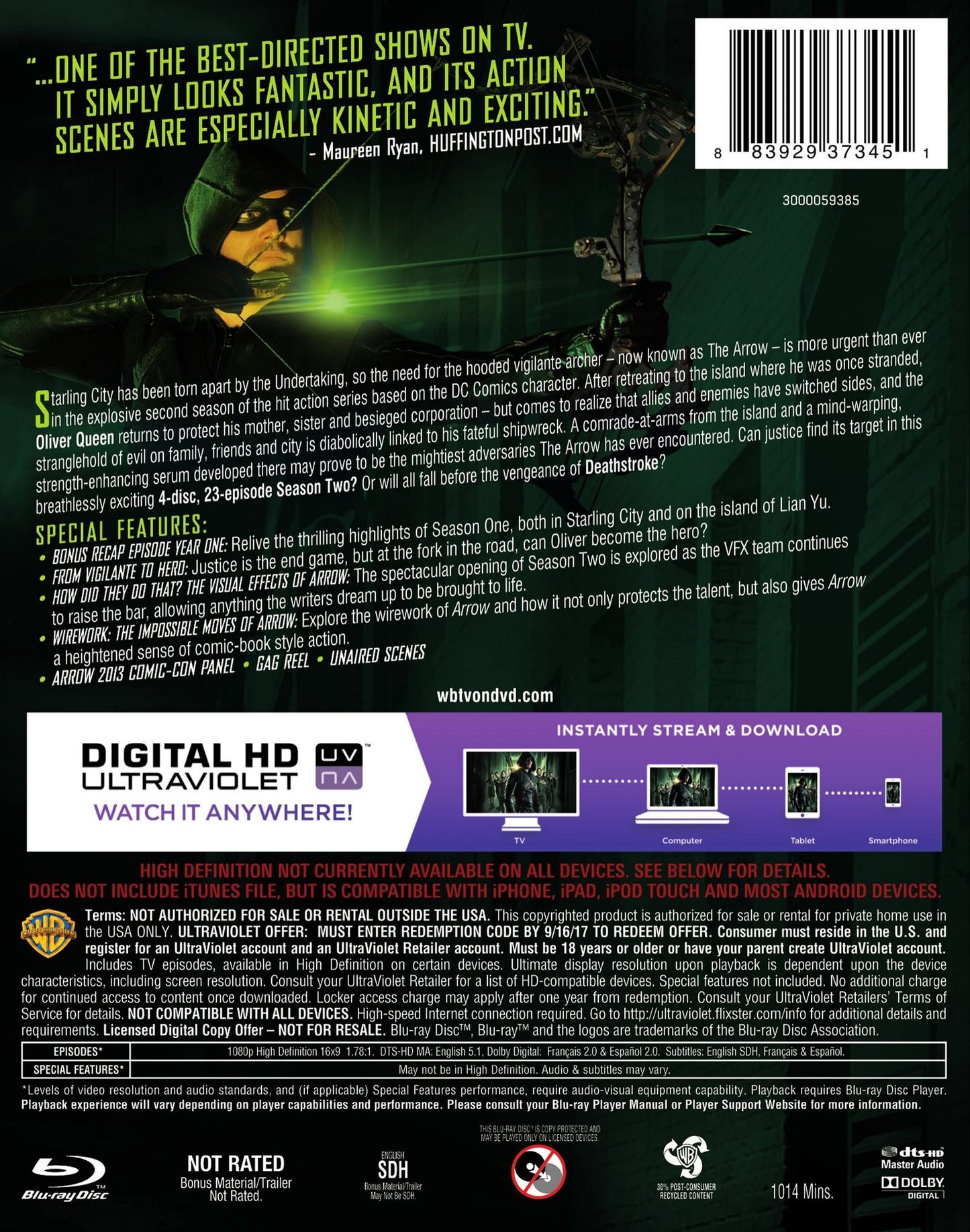 ARROW: SEASON 2 (9PC BR W/DVD)