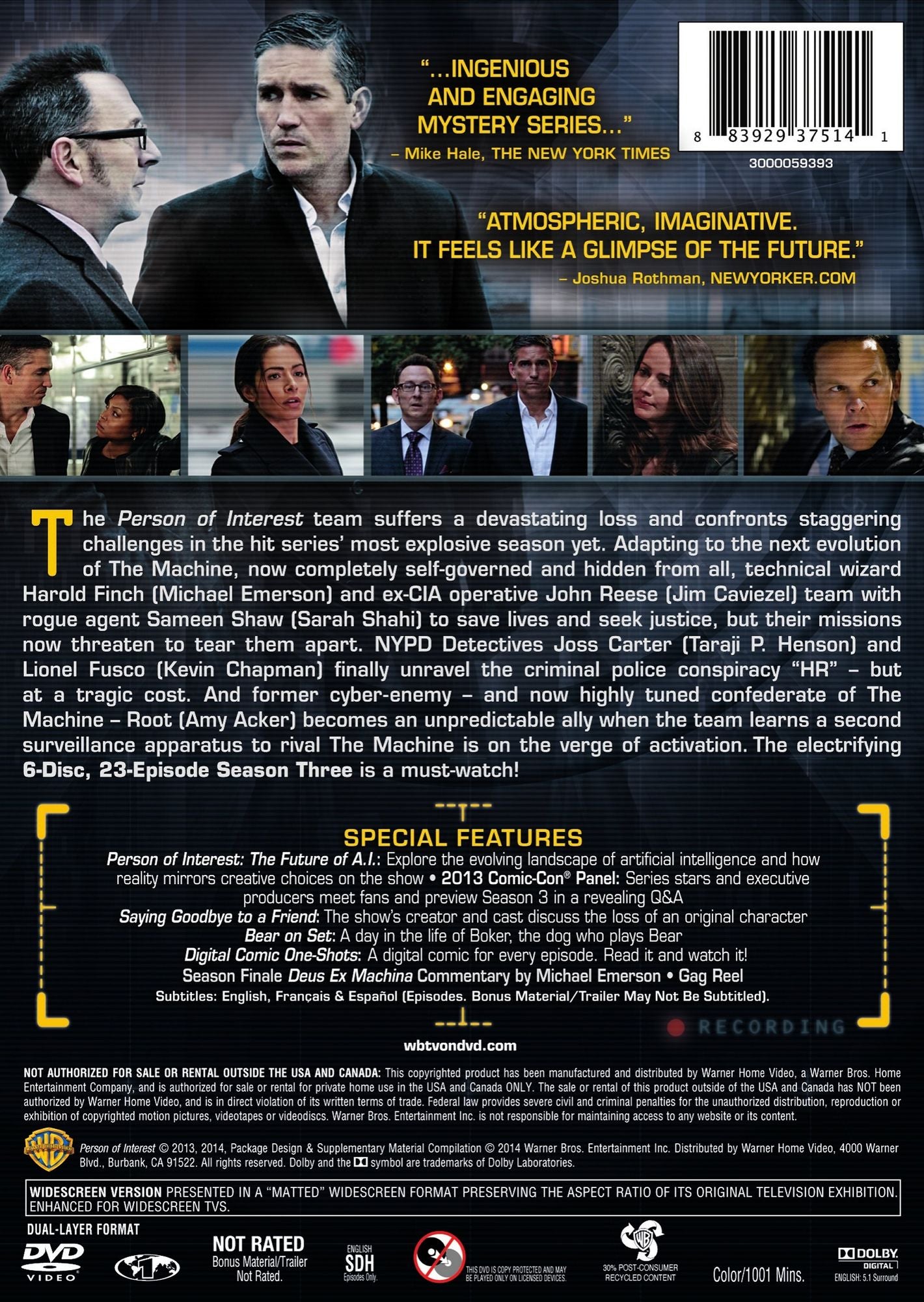 Person of Interest: The Complete Third Season [6 Discs]