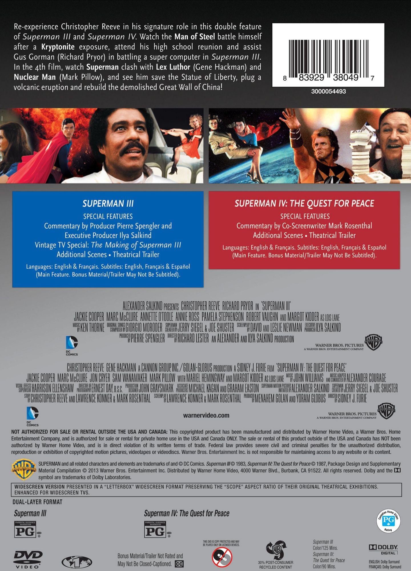 Superman III/Superman IV [2 Discs]