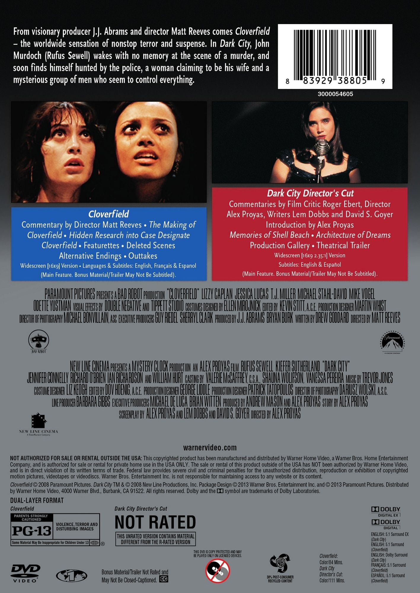 CLOVERFIELD / DARK CITY: DIRECT