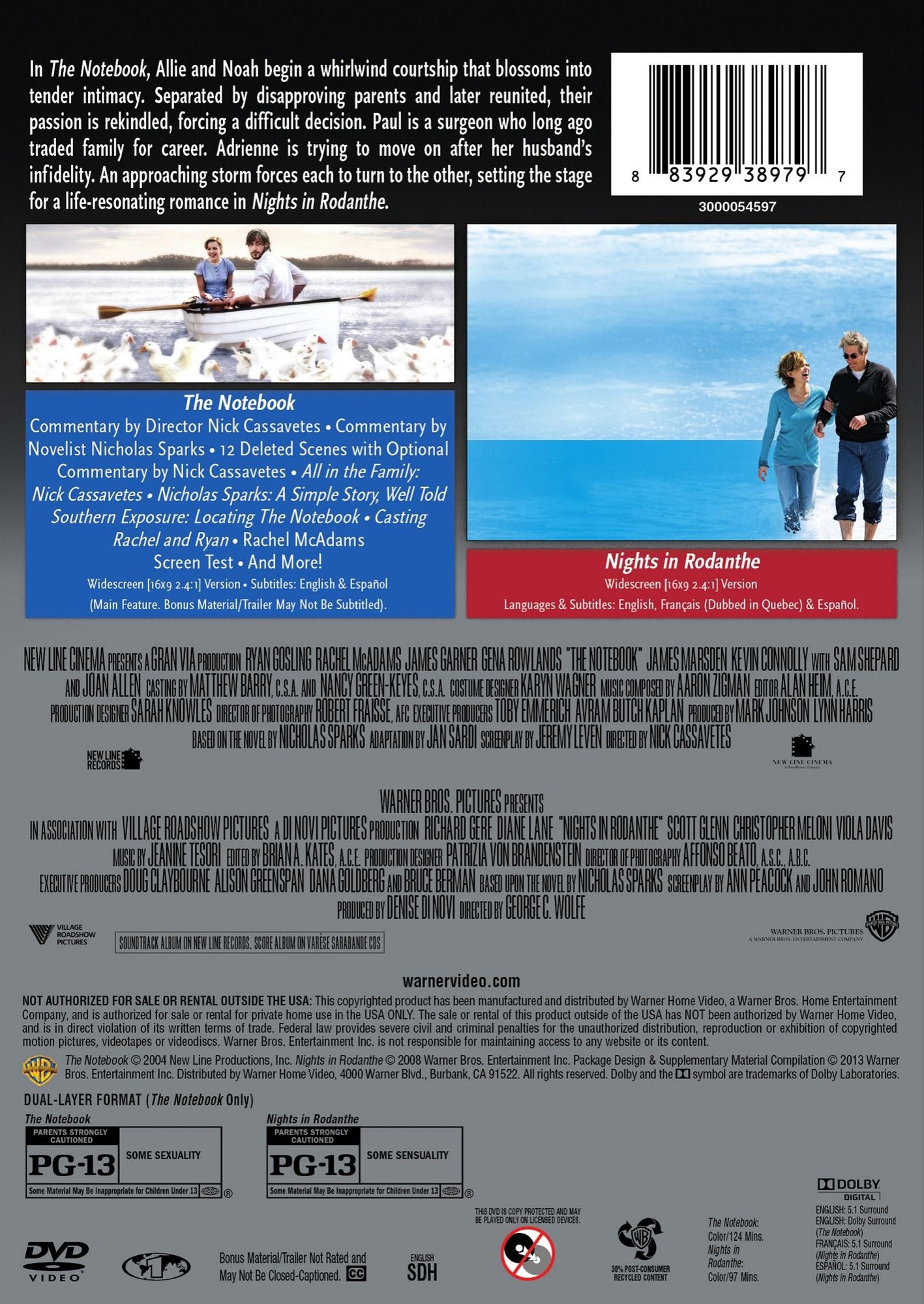 The Notebook/Nights in Rodanthe [2 Discs]