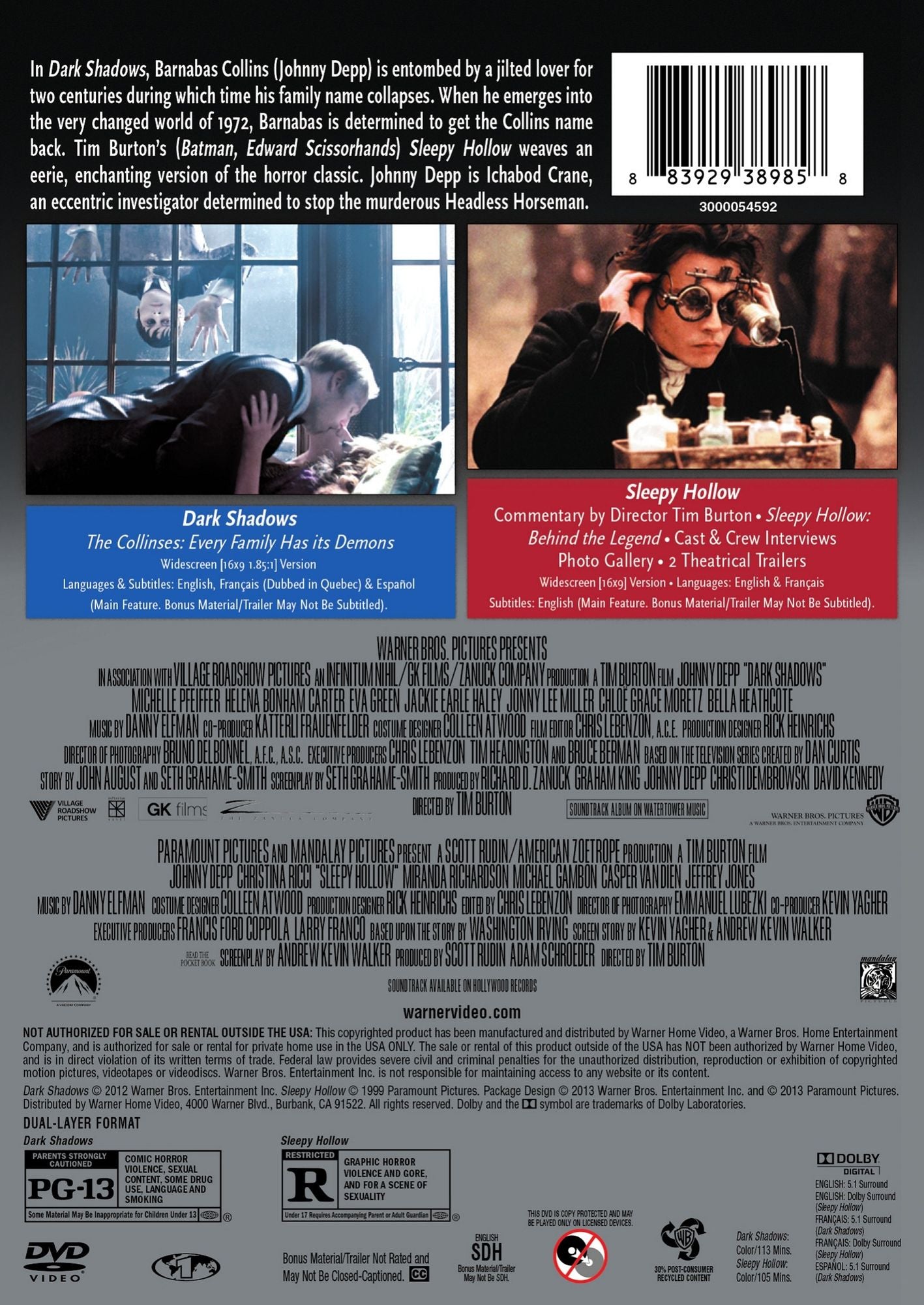 Dark Shadows/Sleepy Hollow [2 Discs]