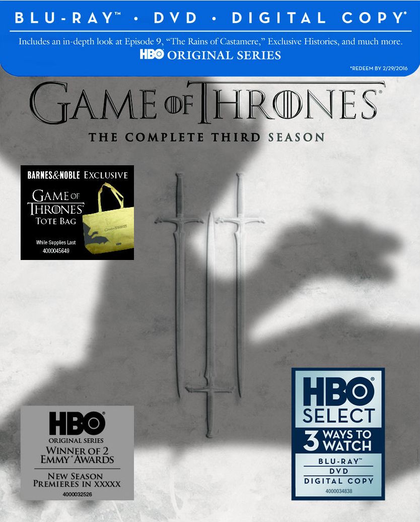 GAME OF THRONES: SEA.3 (B&N BR)