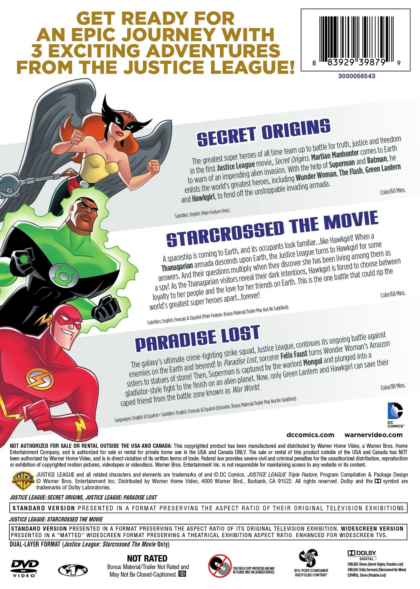 Justice League Triple Feature [3 Discs]