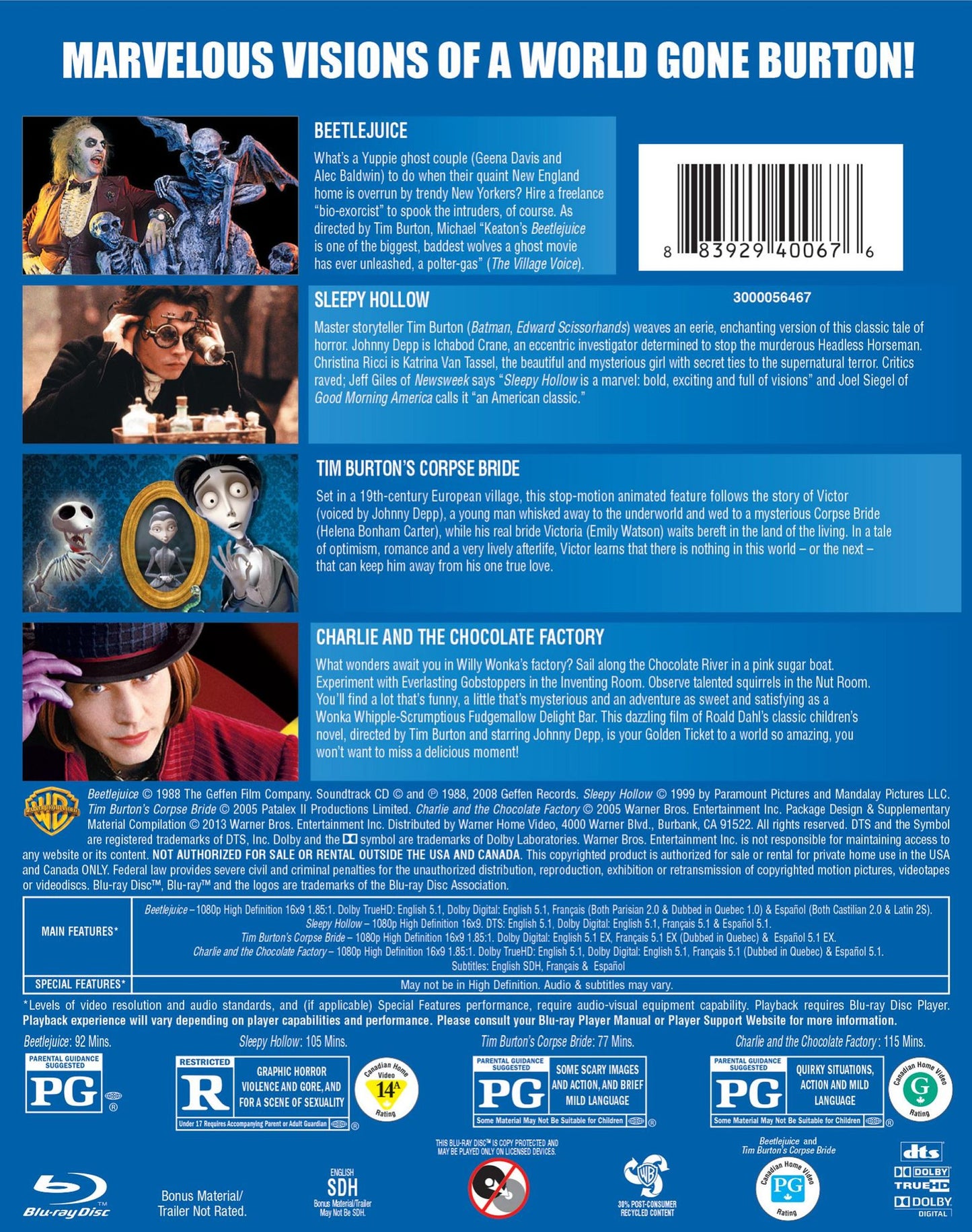 4 Film Favorites: Tim Burton Collection