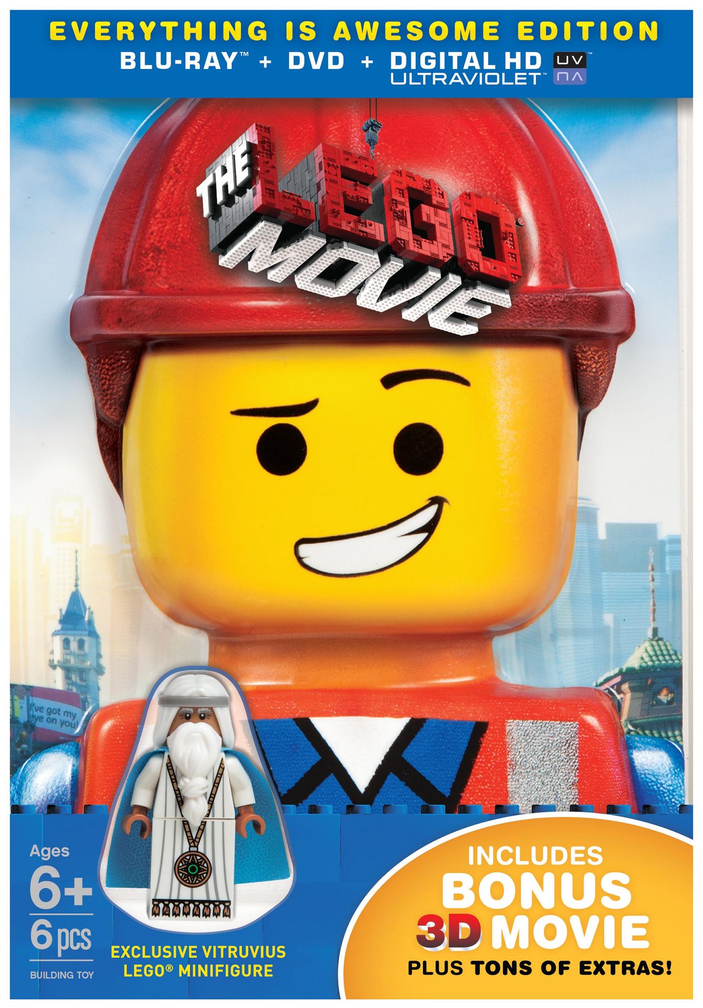 The LEGO Movie [3 Discs] [Includes Digital Copy] [With Minifigure] [3D] [Blu-ray/DVD]