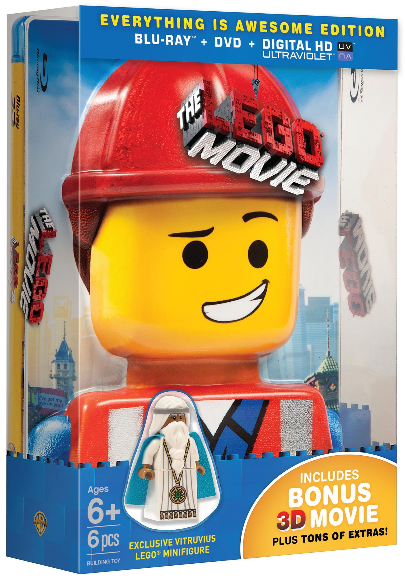 The LEGO Movie [3 Discs] [Includes Digital Copy] [With Minifigure] [3D] [Blu-ray/DVD]