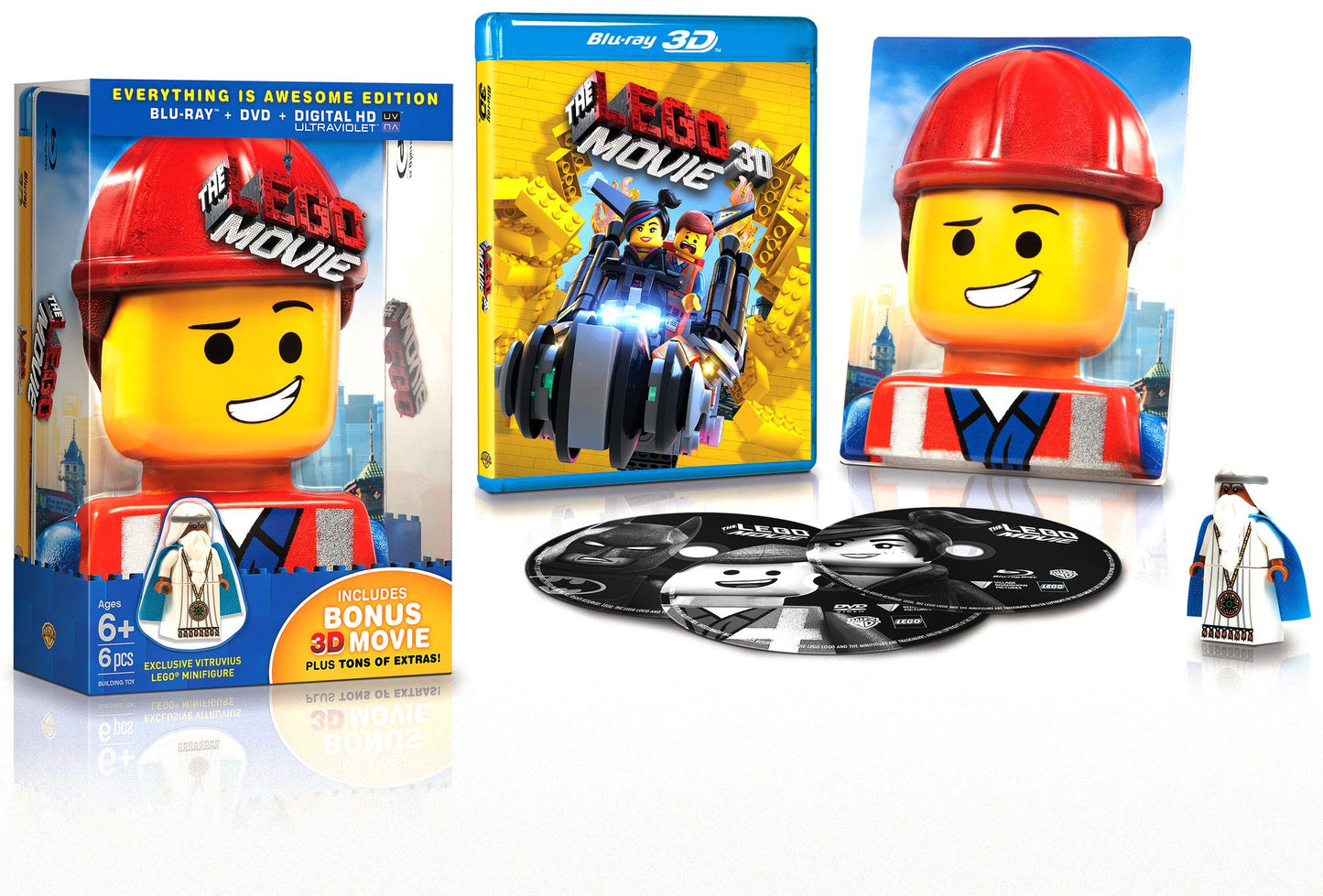 The LEGO Movie [3 Discs] [Includes Digital Copy] [With Minifigure] [3D] [Blu-ray/DVD]