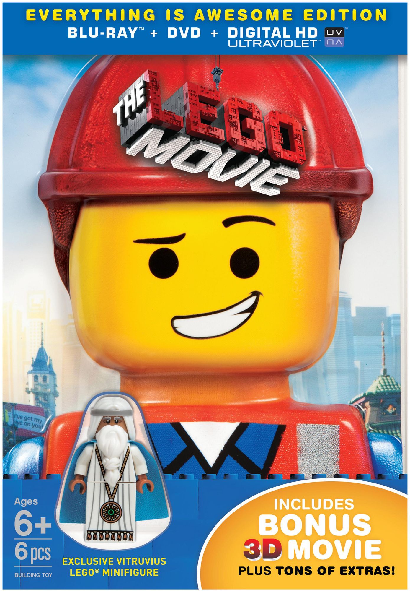 The LEGO Movie [3 Discs] [Includes Digital Copy] [With Minifigure] [3D] [Blu-ray/DVD]