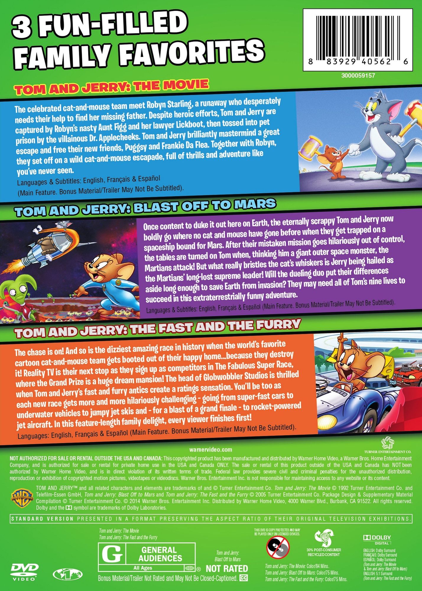 Tom & Jerry Movies 3-Pack