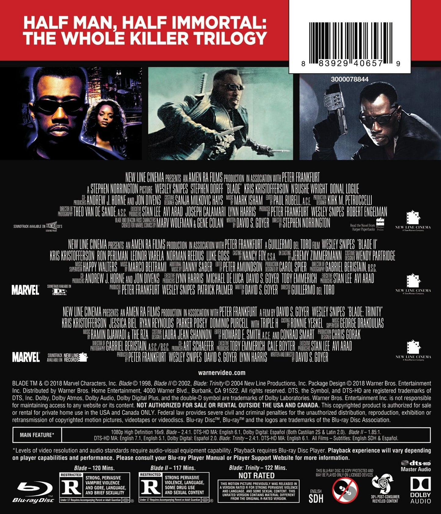 Blade/Blade 2/Blade: Trinity [3 Discs] [Blu-ray]