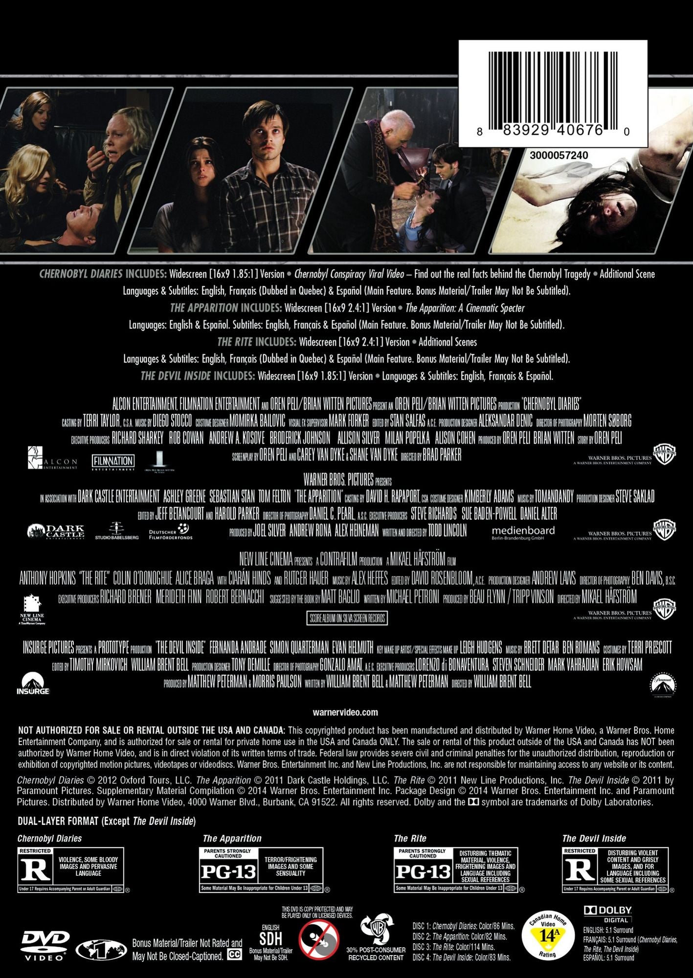 Horrifying Thrills: 4 Film Favorites [4 Discs]