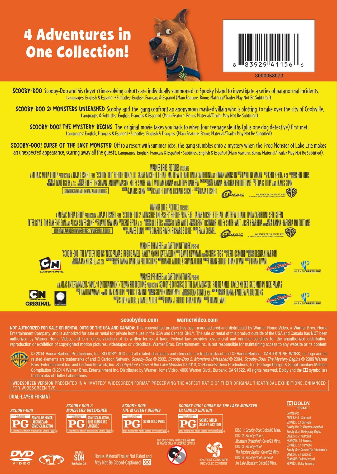 Scooby-Doo!: 4 Film Favorites [4 Discs]