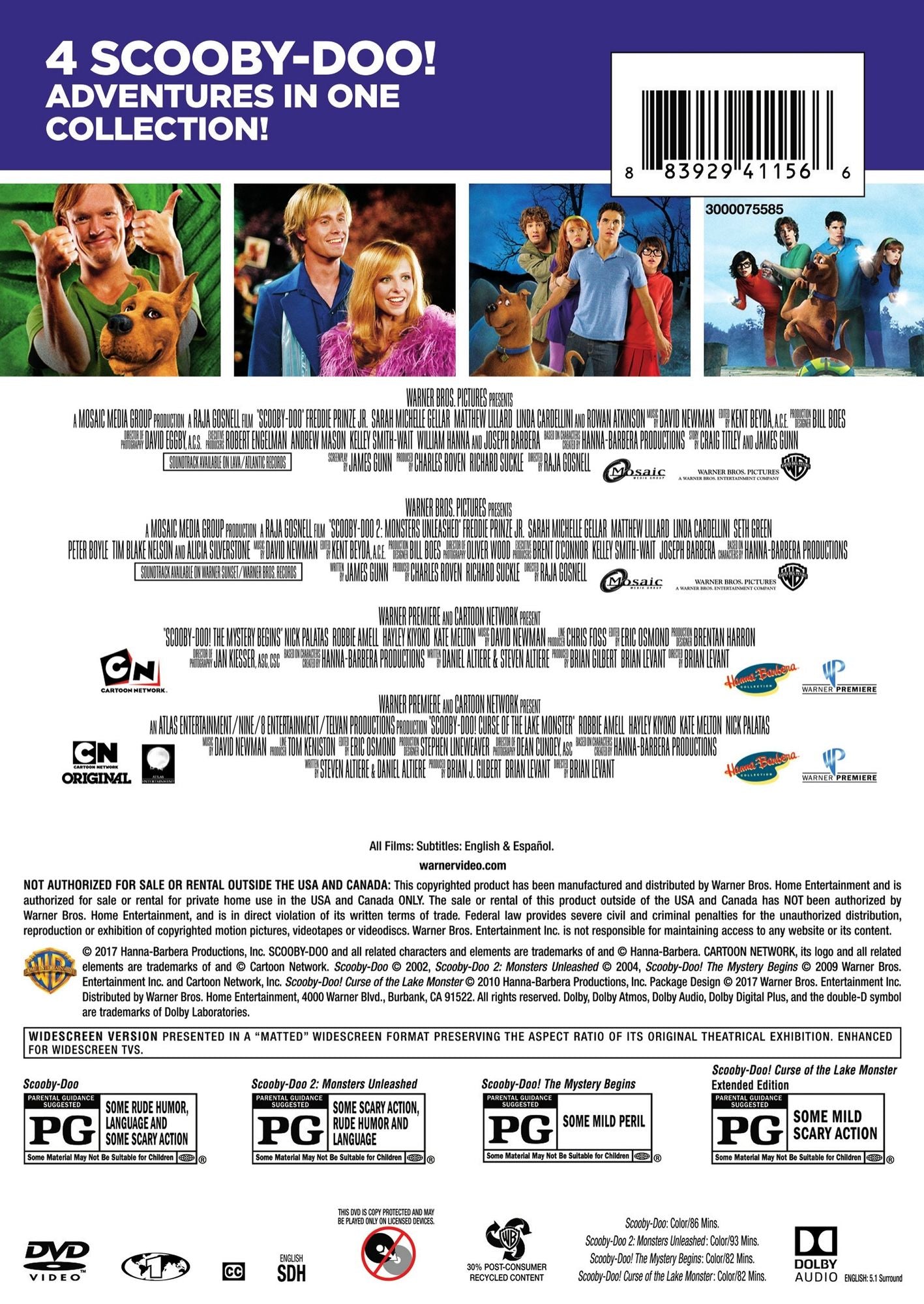 Scooby-Doo!: 4 Film Favorites [4 Discs]