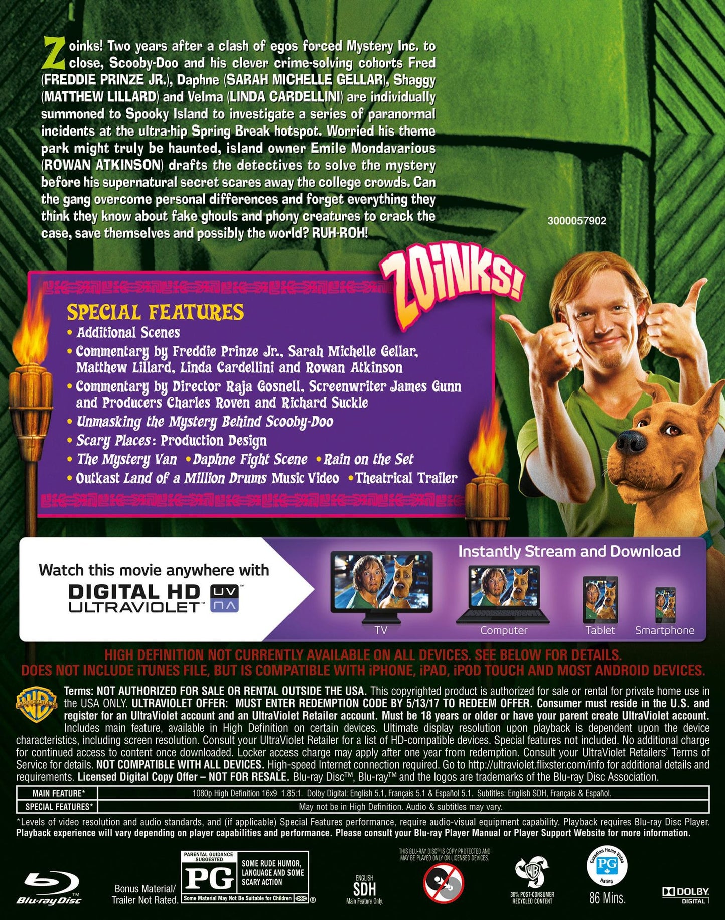 Scooby-Doo [2 Discs] [Includes Digital Copy] [UltraViolet] [Blu-ray/DVD]