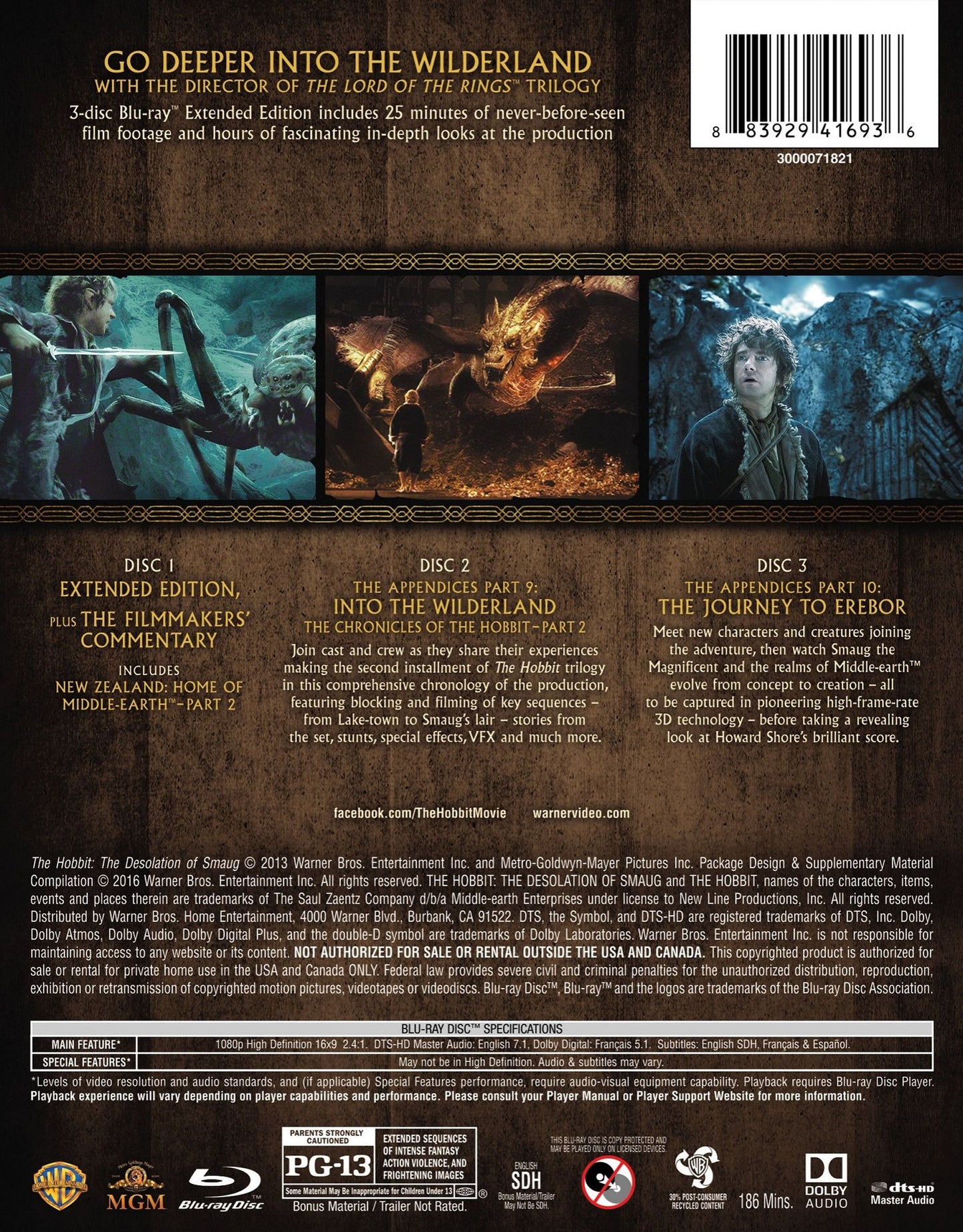 HOBBIT 2: (3PC EXT. BR UVDC)