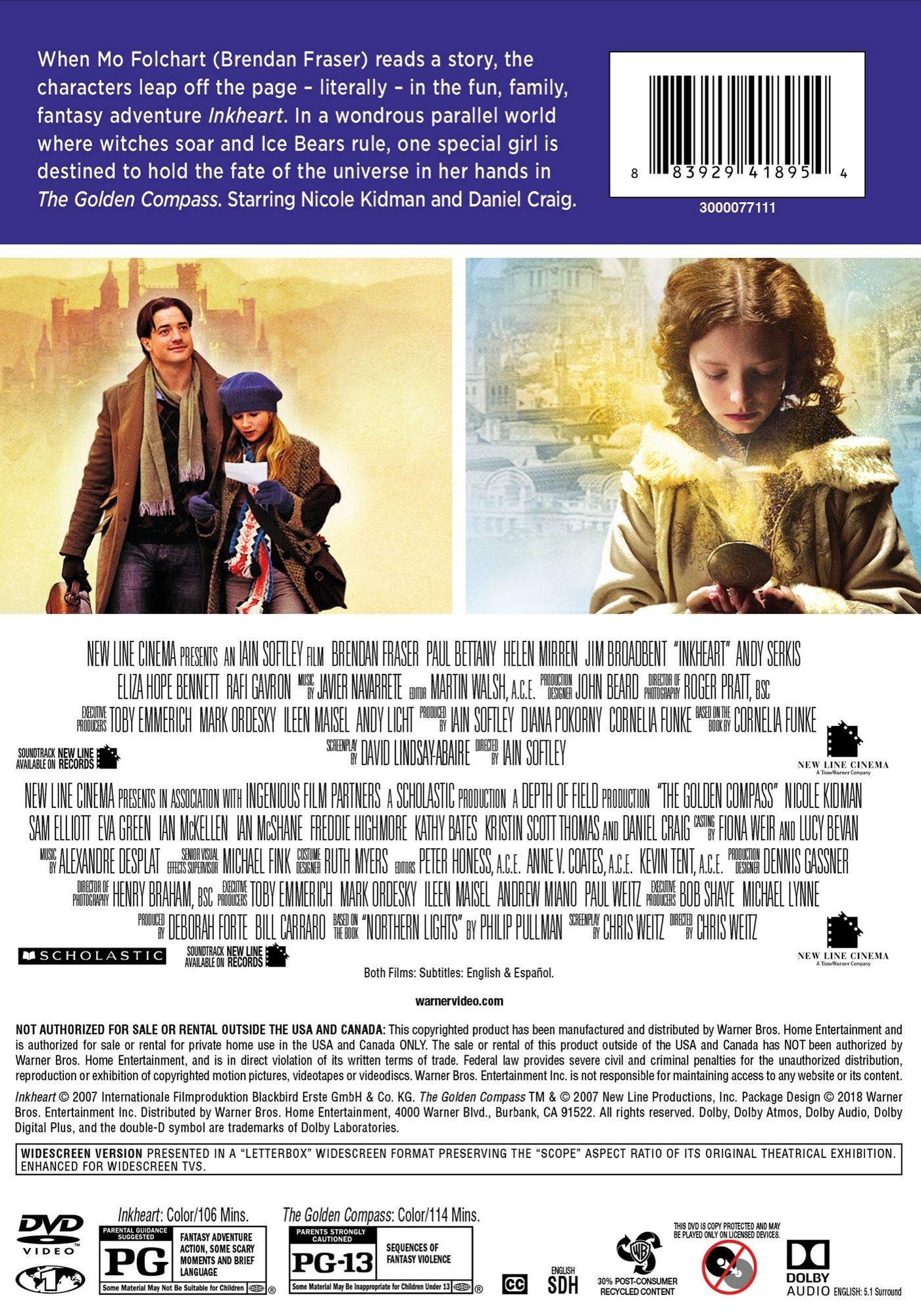 Inkheart/The Golden Compass [2 Discs]