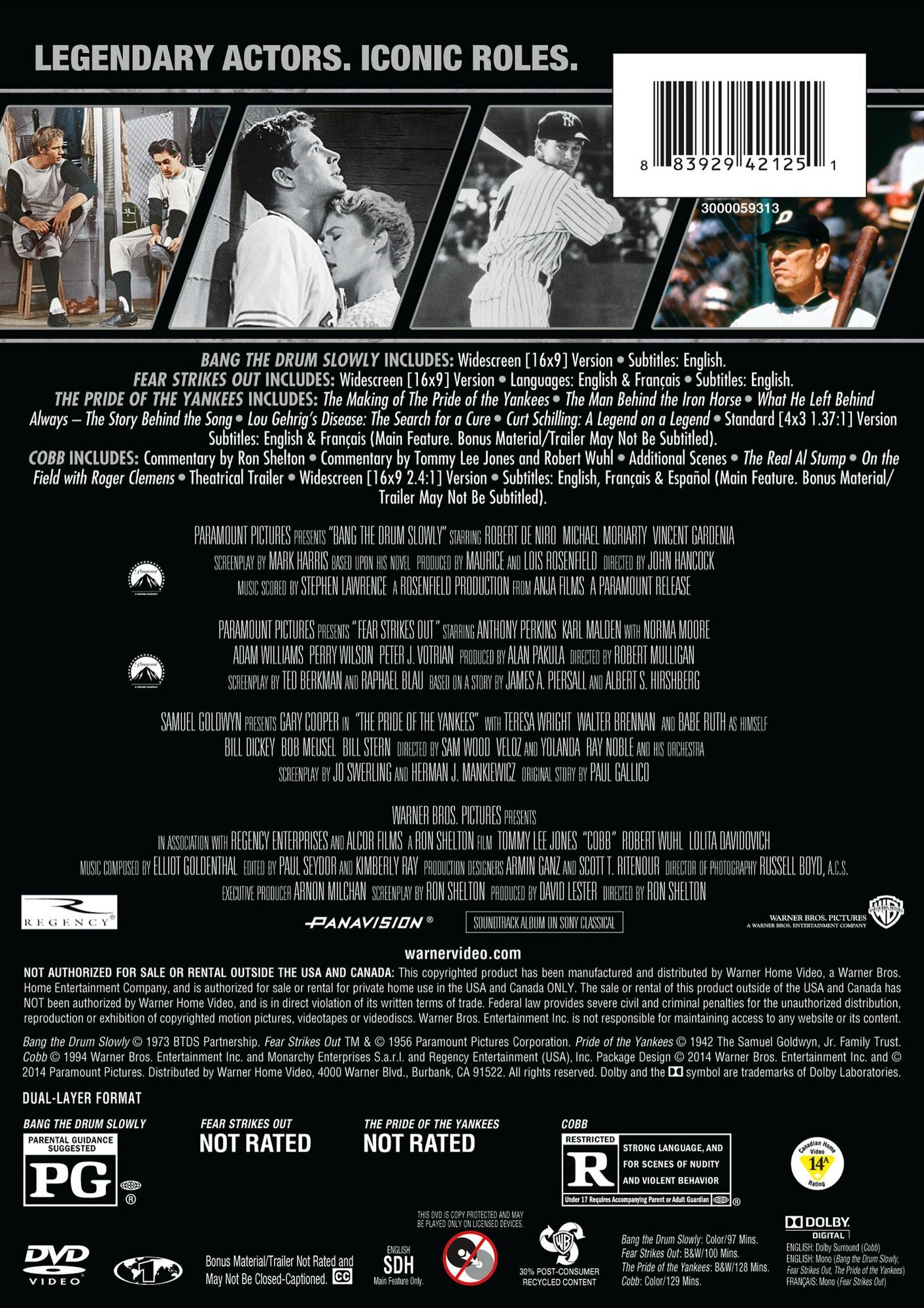 Classic Baseball: 4 Film Favorites [2 Discs]