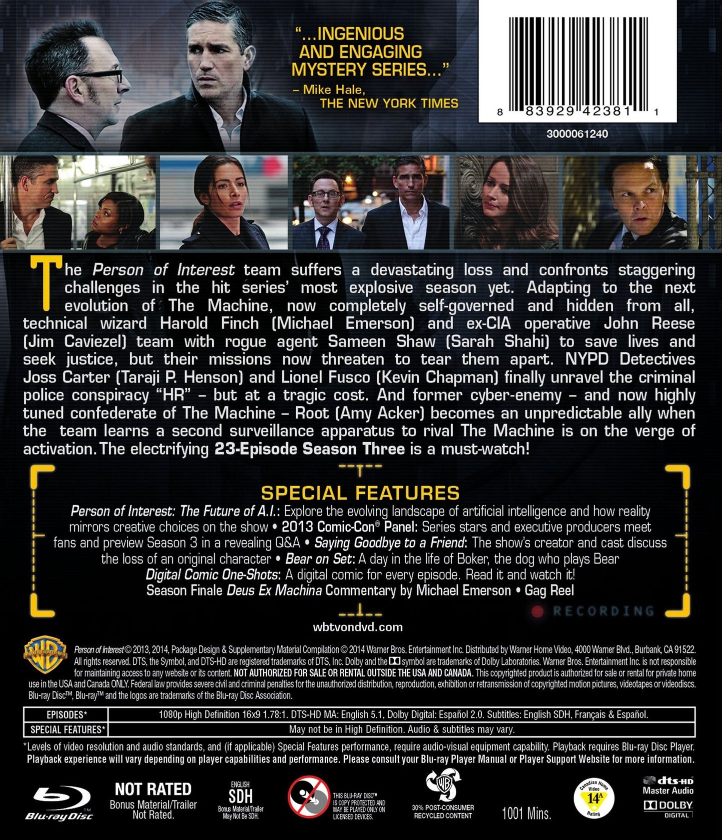 Person Of Interest: The Complete Third Season