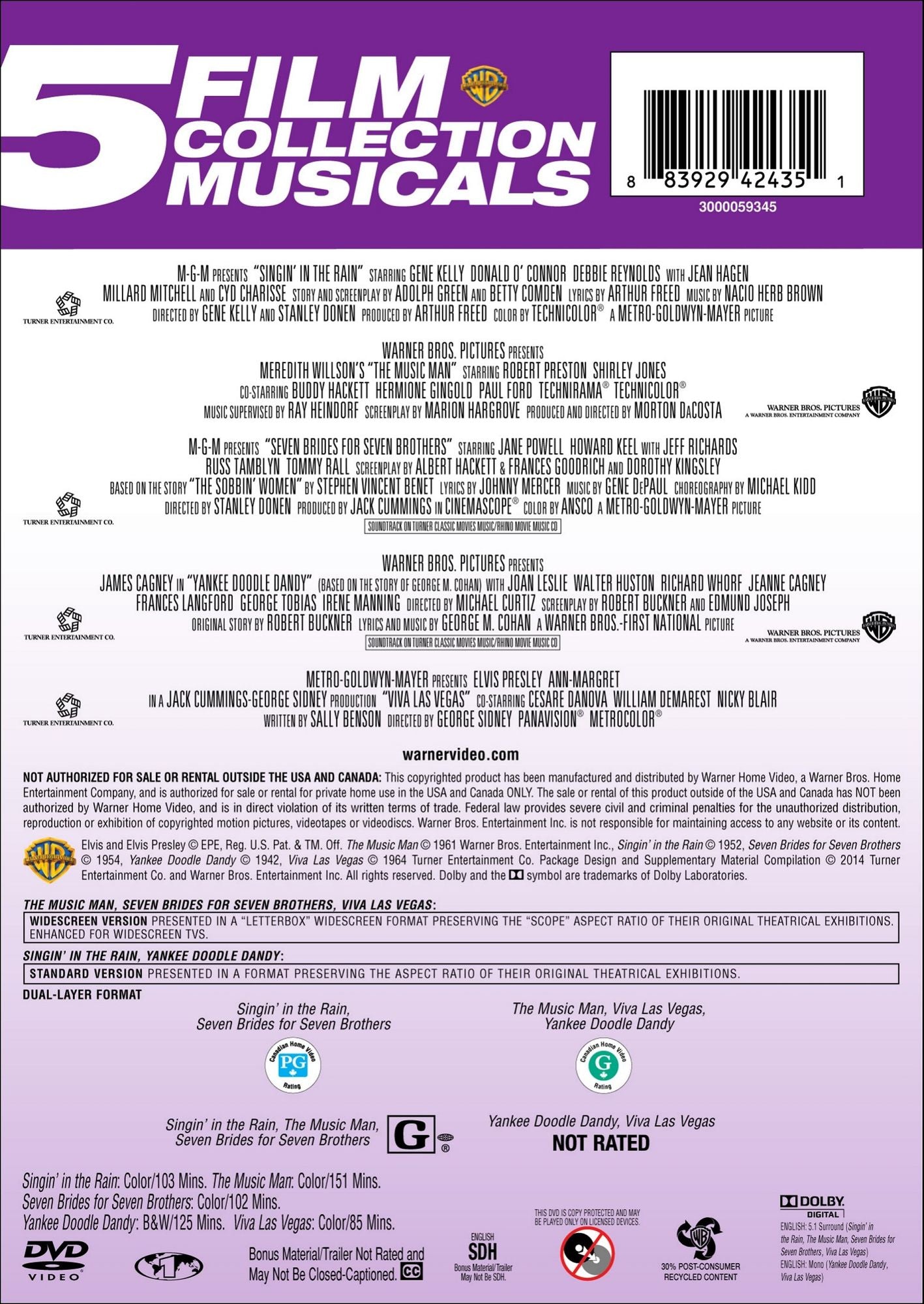 5 Film Collection: Musicals [5 Discs]