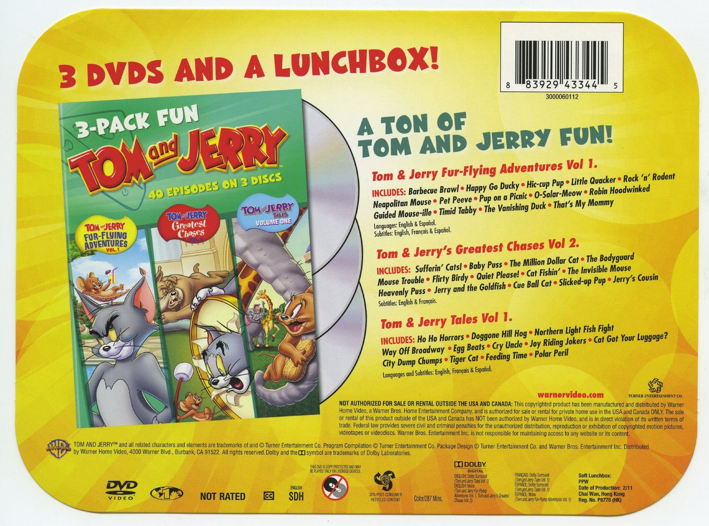 TOM & JERRY: FUN PACK (3PC LUNC