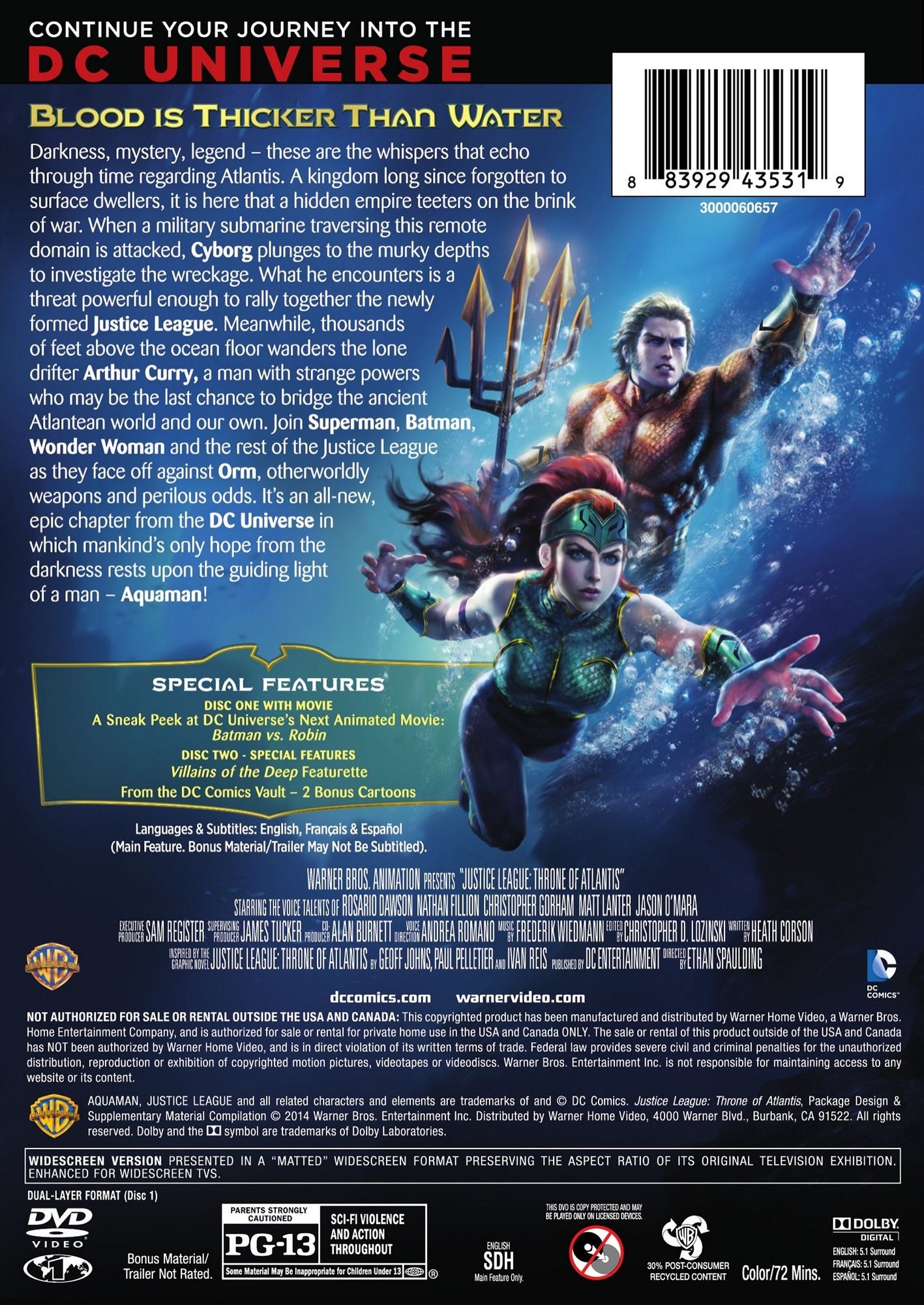 Justice League: Throne of Atlantis [2 Discs]