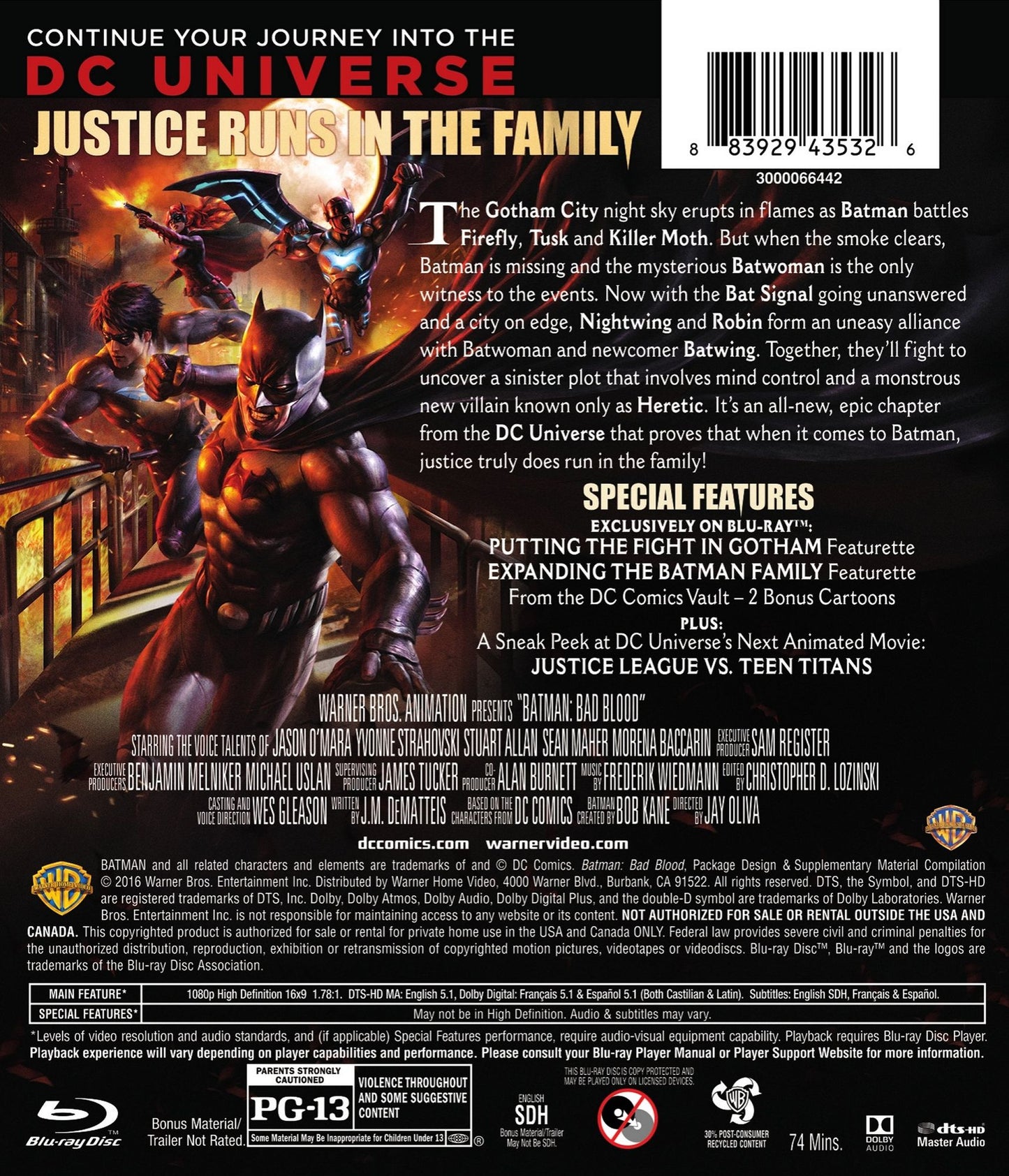 Batman: Bad Blood [Includes Digital Copy] [Blu-ray/DVD] [2 Discs]